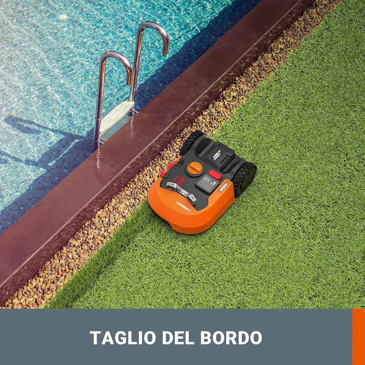 WORX WR169E Robot Landroid Classic rasaerba con cavo limitatore per giardini fino a 300 m² - navigazione AIA - controllo app, Wi-Fi, Bluetooth - Cut-to-Edge - larghezza di taglio 16 cm