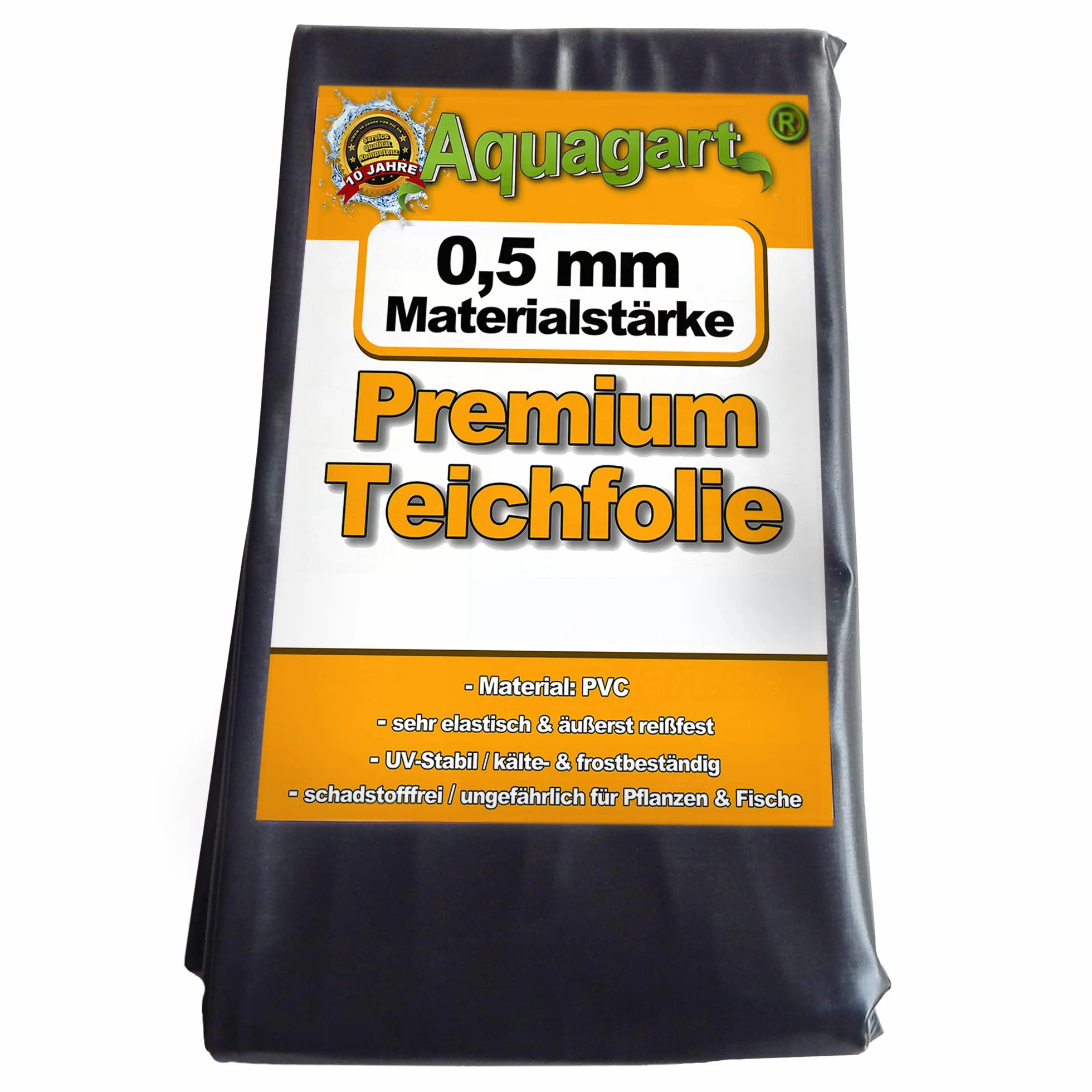 Telo per laghetto in PVC 5m x 4m 0,5mm, pellicola nera per il laghetto da giardino