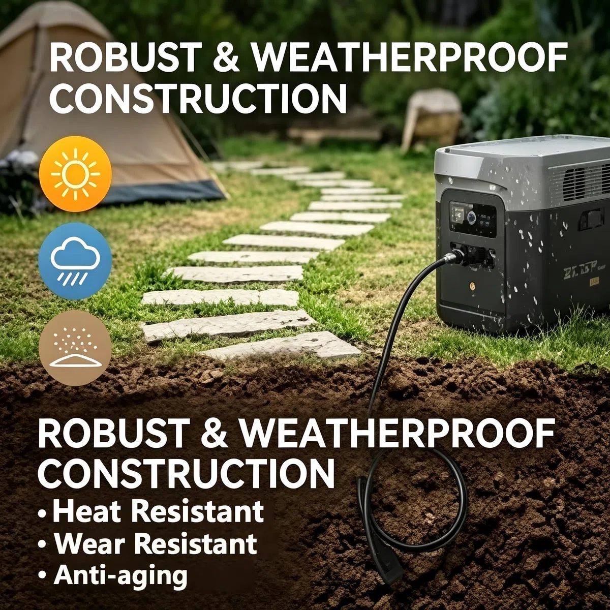 XT150 - Cavo di prolunga compatibile con EcoFlow Delta 2/2 Max/Max/3/3 Plus/3 1500 & Wave 2/Wave 3, cavo di alimentazione con anima in rame di alta qualità, da maschio a maschio, cavo di alimentazione
