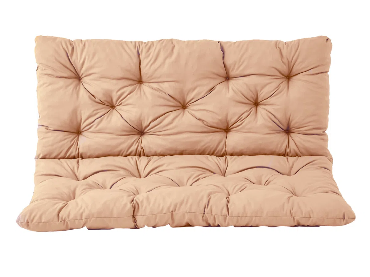 Ambientehome HANKO 120 x 98 x 8 cm, Panca da Giardino a 2 posti, Cuscino Imbottito per Schienale Basso, Colore: Albicocca