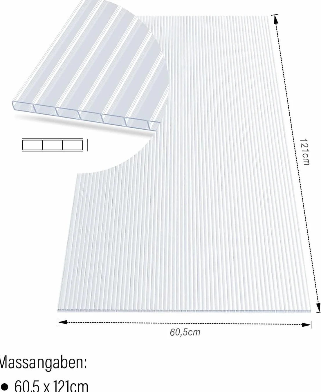 KARAT - Piastre alveolari in PVC traslucido per serra, giardino e veranda - Resistente ai raggi UV e impermeabile - Kit di 14 piastre e 14 connettori - 60,5 x 121 cm, spessore 4 mm