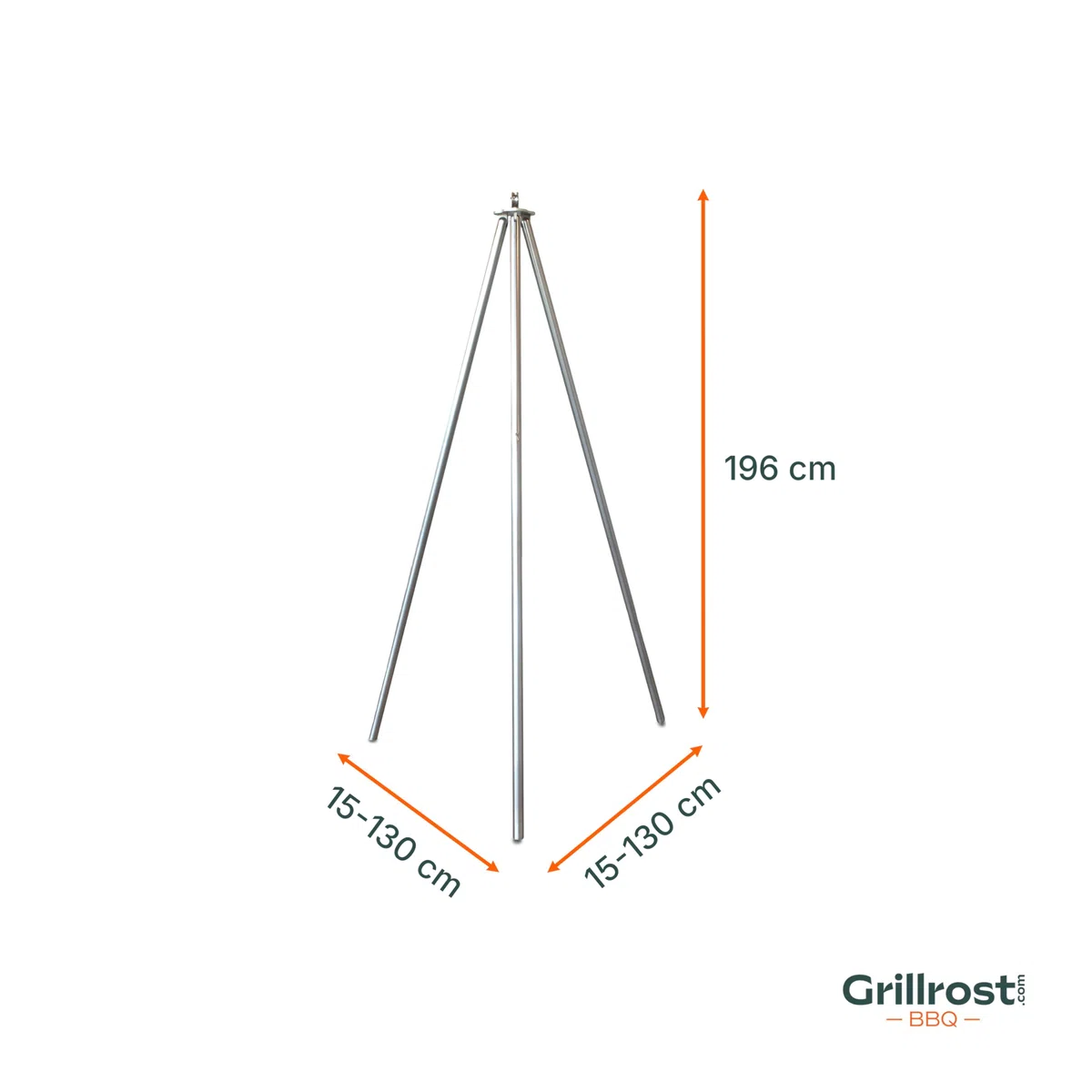 Grillrost.com Das Original Barbecue a Tre Gambe in Acciaio Inox - Barbecue Girevole - richiudibile con Guida a Catena - Robustissima manifattura Tedesca