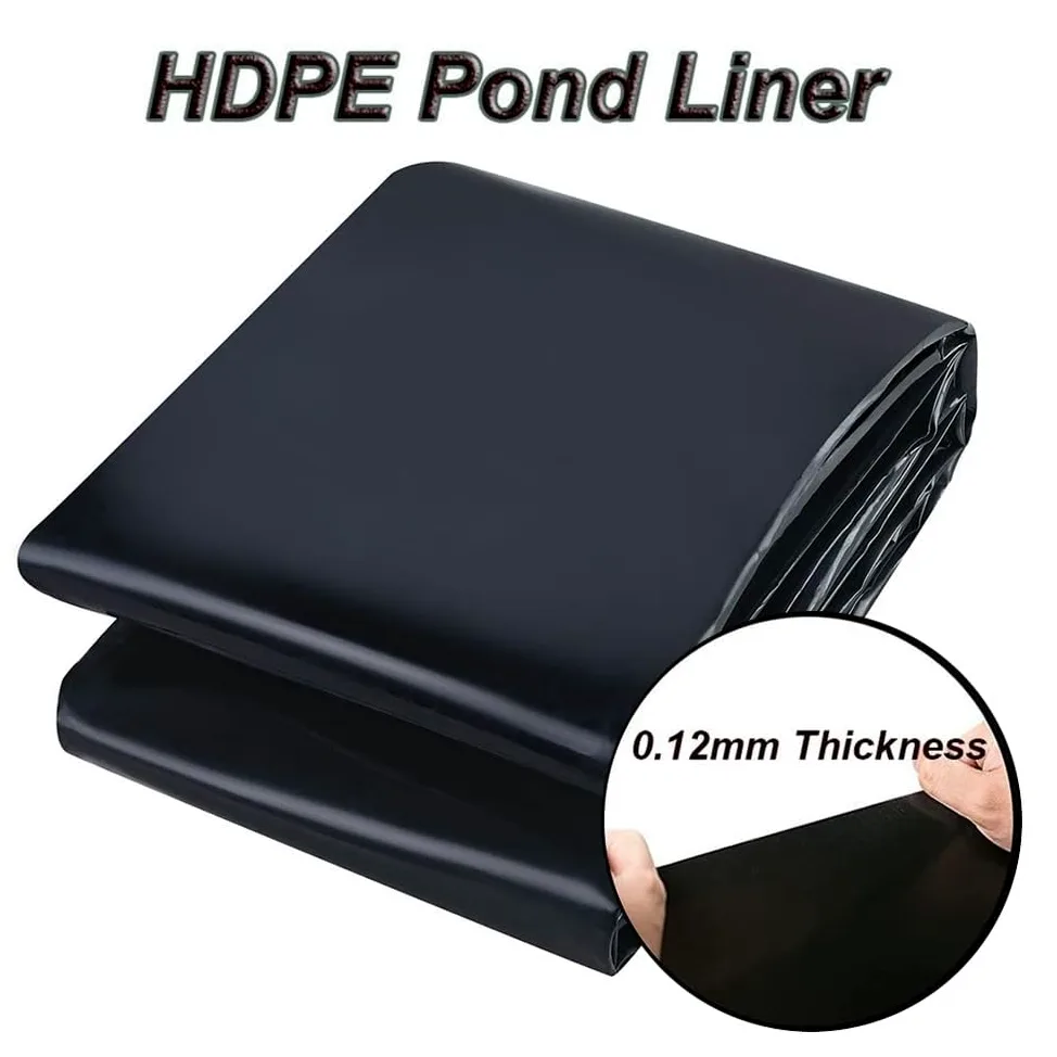 Telo per laghetto in HDPE Resistente 9x10 m (29,5 Piedi x 32,8 Piedi) Membrana Nera Flessibile per laghetti e laghetti da Giardino Rivestimento Impermeabile e Durevole Vari