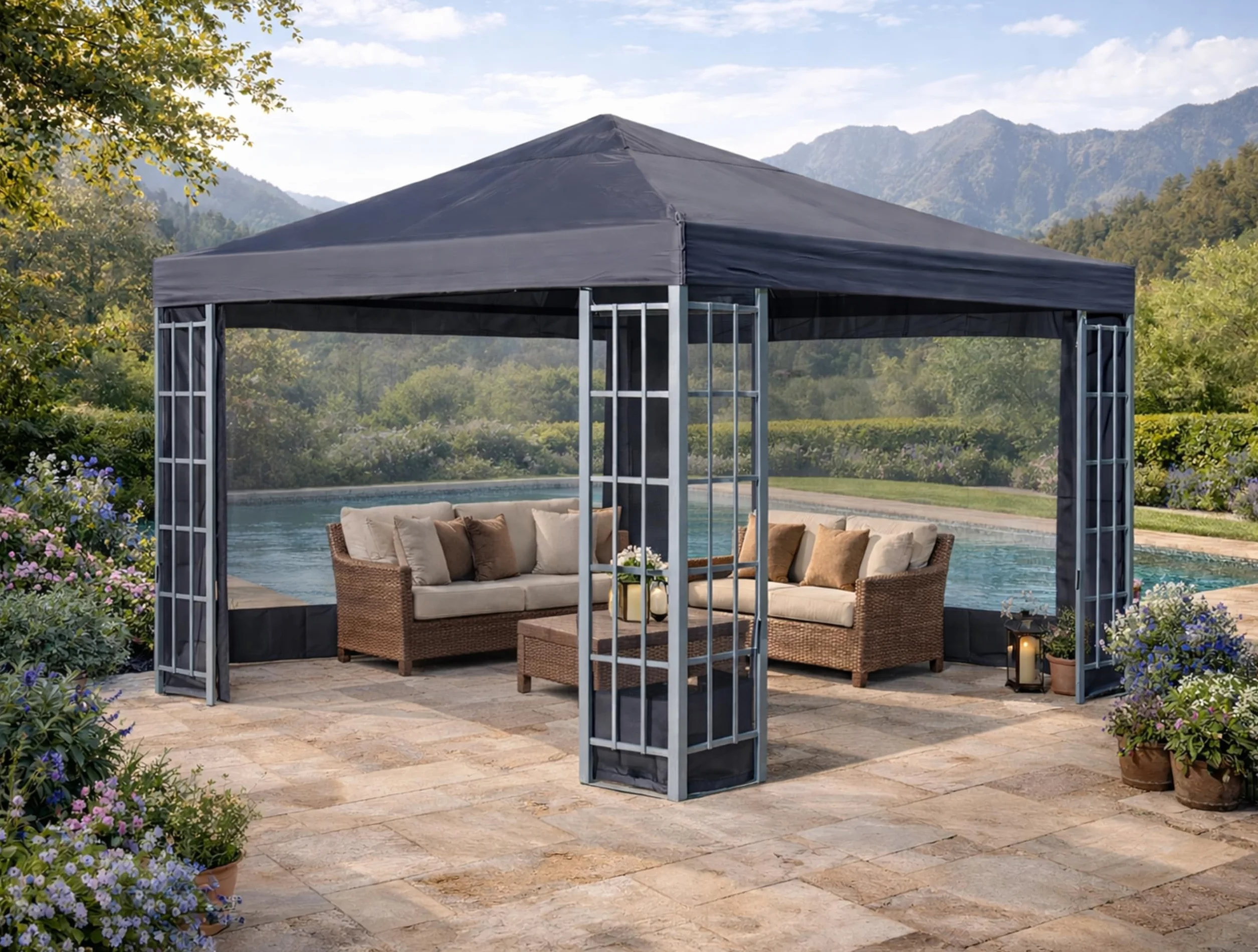 QUICK STAR Tetto di ricambio per Rank Gazebo 3x3m Antracite