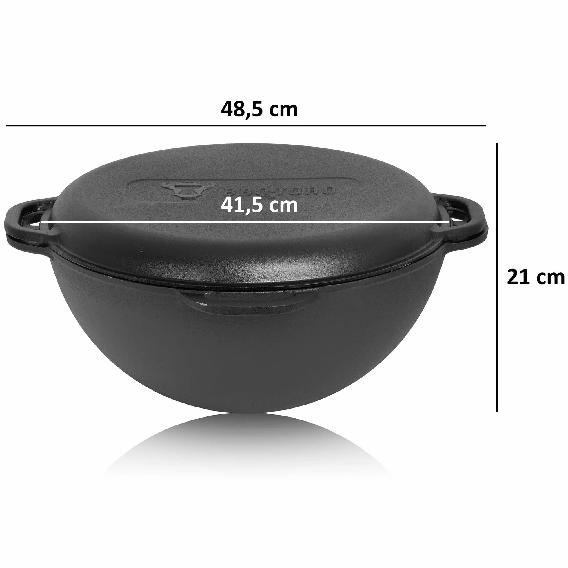BBQ-Toro Kazan in ghisa con forno Kazan Ø 39,5 cm, pentola da 16 l con coperchio, in ghisa, per gulasch, caldaia, forno da esterno, forno elettrico, forno singolo, camino, cucina all'aperto