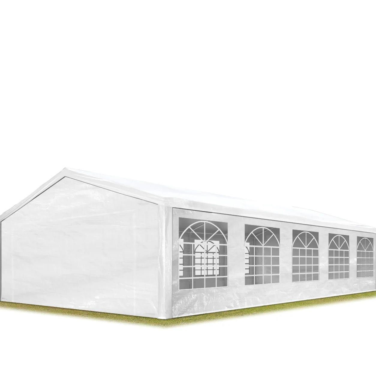 Tendone per feste gazebo 5x10 m bianco PE 350 N impermeabile protezione UV tenda giardino sagre eventi mercati esterno