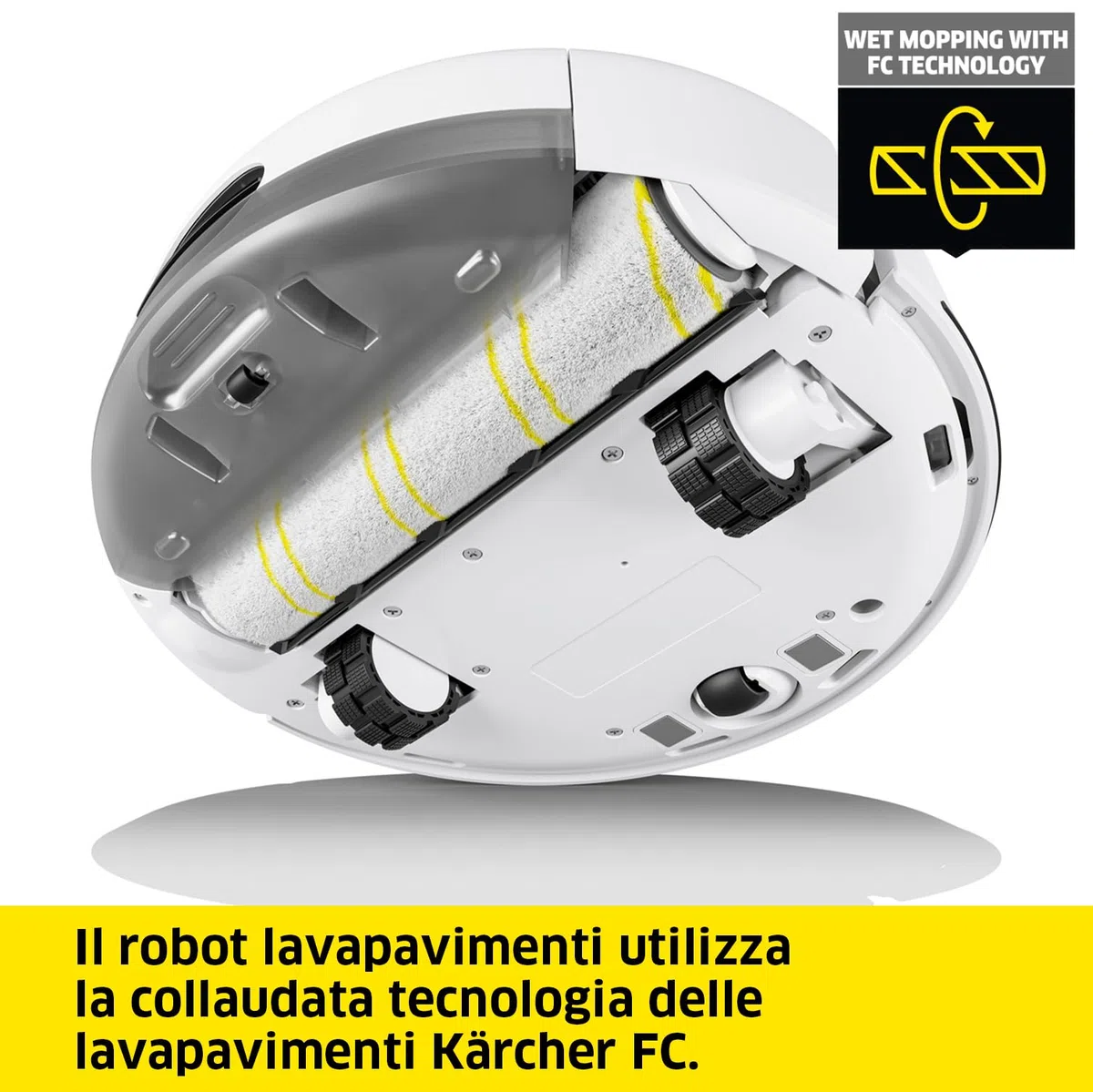 KÄRCHER RCF 3 Robot Lavapavimenti, Controllo tramite smart app, Sistema di navigazione laser LiDAR, Mappatura, Rilevamento di stanze e ostacoli, 120 minuti di Autonomia, Per tutti i tipi di Pavimento