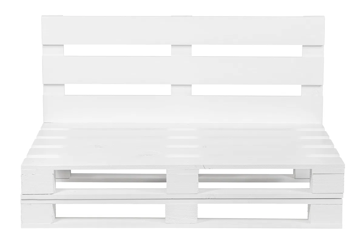 Divano di pallet levigata e piallata – per interni ed esterni poltrona/divano per patio (120 x 60 cm, bianco).