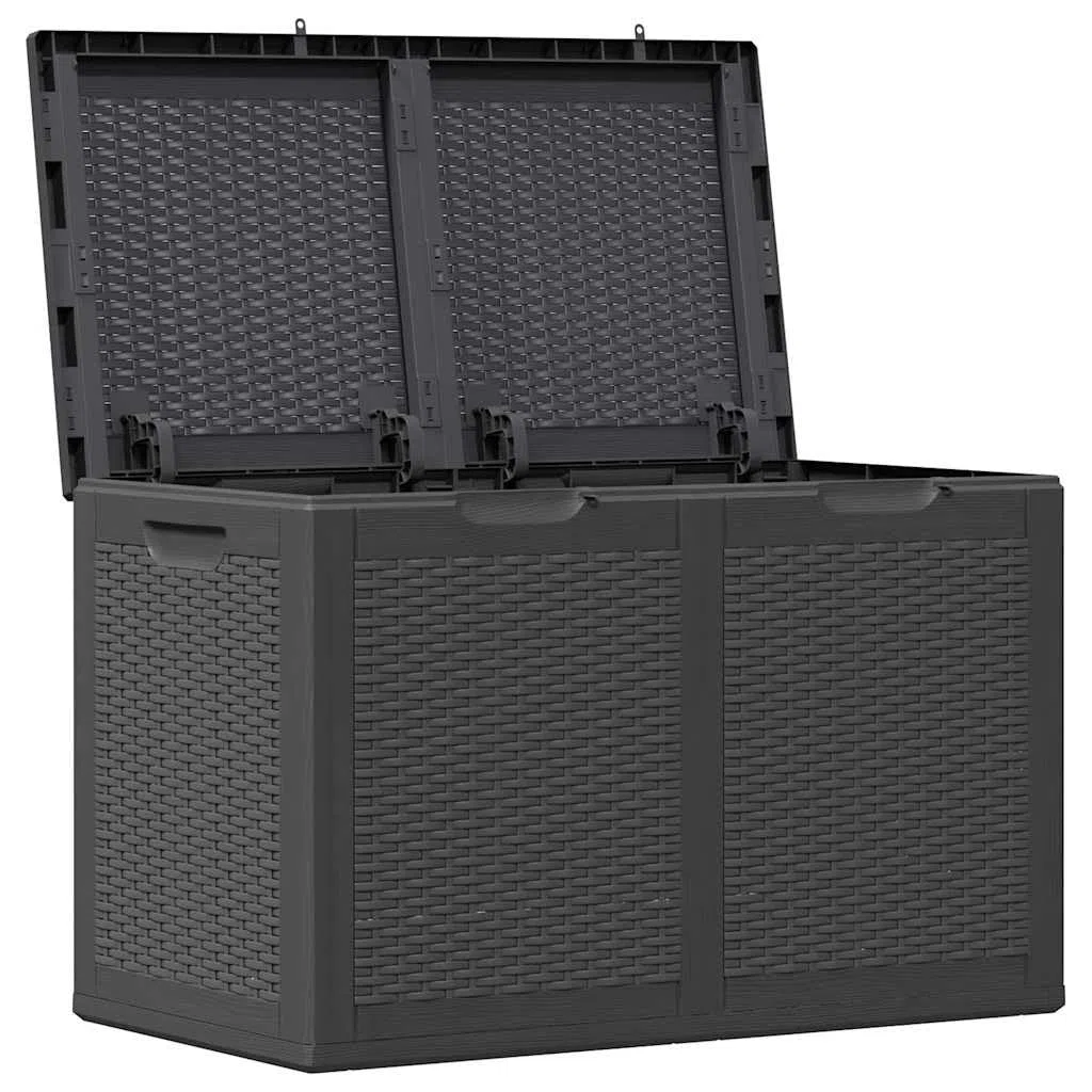 Generico Baule da Giardino 180 L Nero in Rattan PP,Mobili da Giardino,Cassapanche da esterno-151228