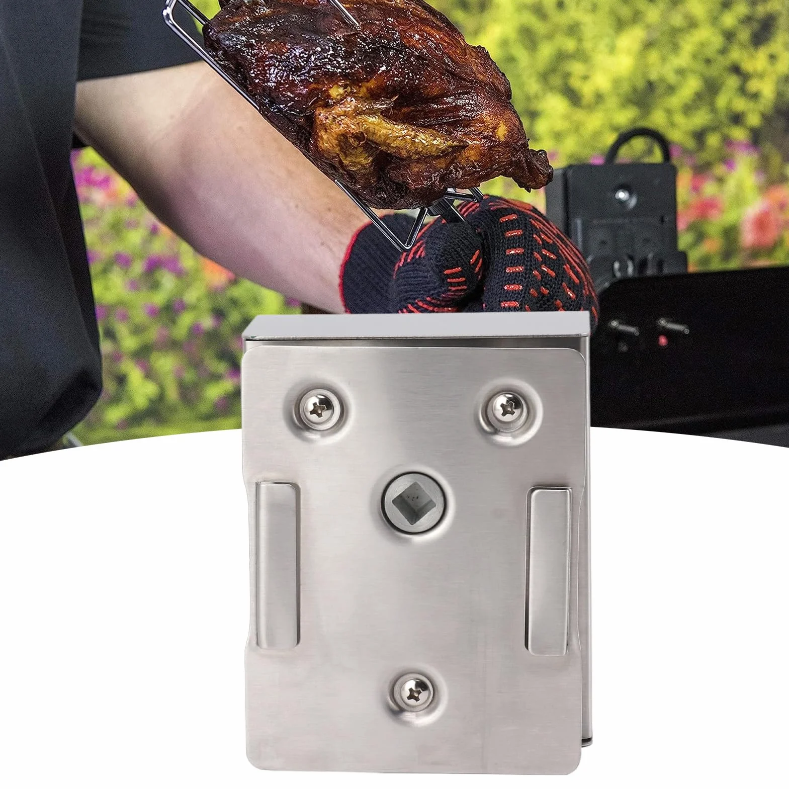 Fdit Motore Girarrosto Elettrico 12V 70KG, Ricambio Universale per Grill Barbecue, Lega Alluminio 2.5RPM