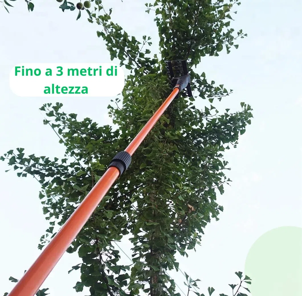 Abbacchiatore Elettrico telescopico per Olive, Batteria 12V, 400W, Fino a 1000 Colpi/min. Leggero, ergonomico, Facile da Usare, con Cavi e Morsetti per Un Collegamento rapido e Sicuro.