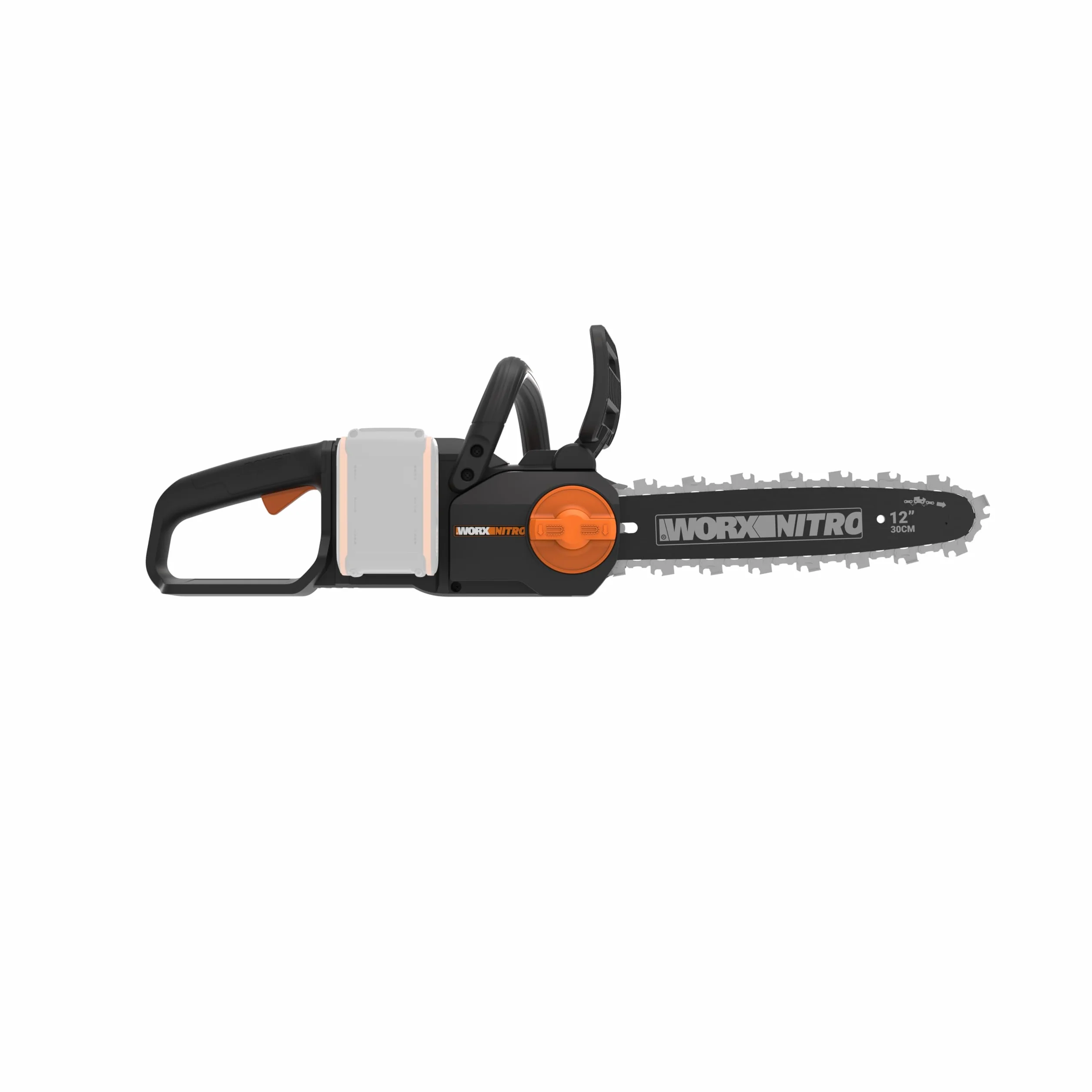 WORX Nitro WG350E.9 Motosega a batteria 20 V – potente sega per legno – 10 m/s – lunghezza di taglio 30 cm – compatta e sicura – solo utensile