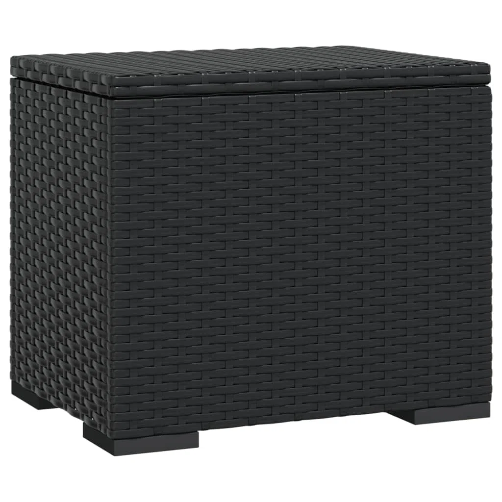 Generico Ottomana con Cuscino Nero 40x30x40 cm in Polyrattan,Mobili,Poggiapiedi-319392