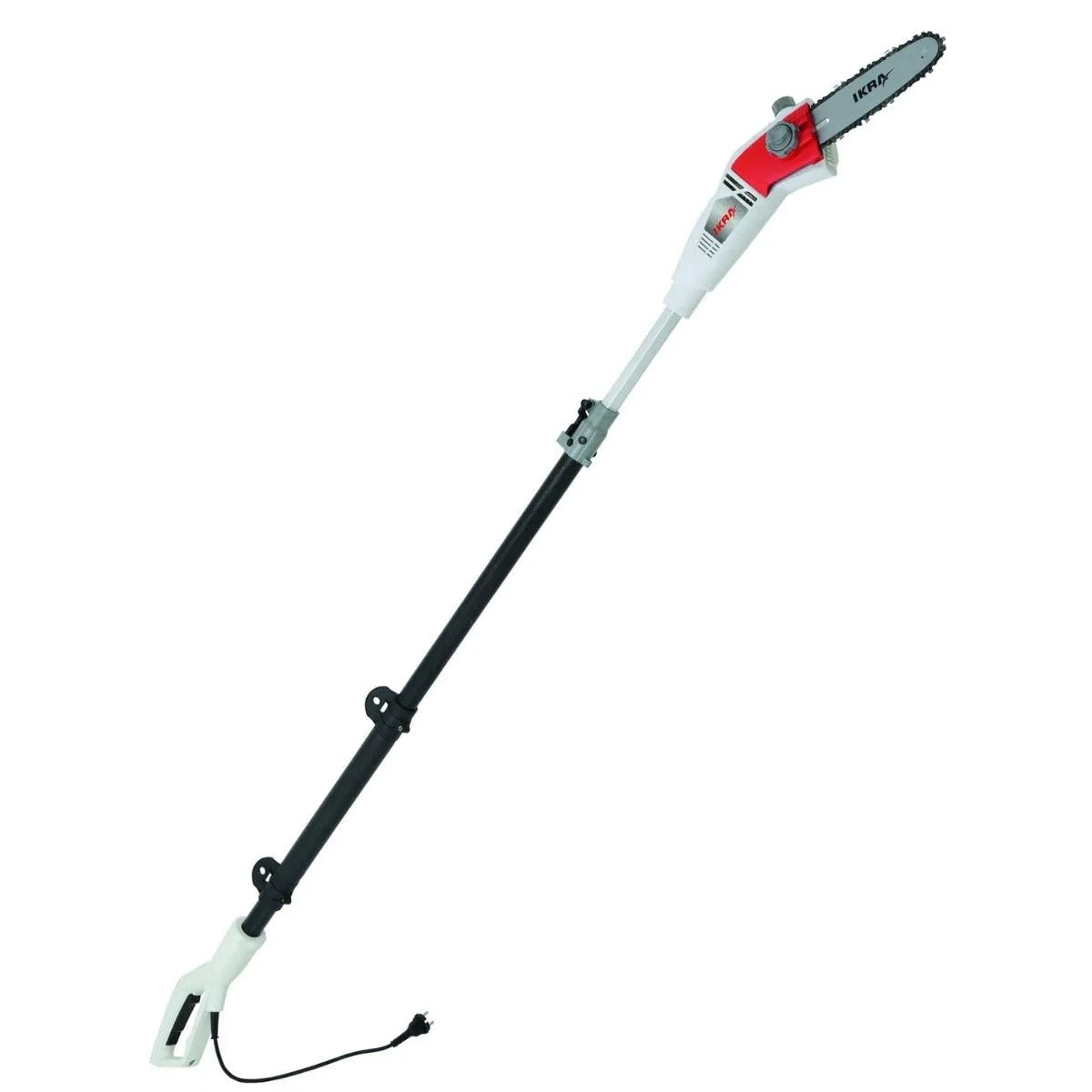Ikra - Trapano elettrico 750 W - Asta telescopica fino a 4 m - Mini motosega a ramo catena autolubrificata