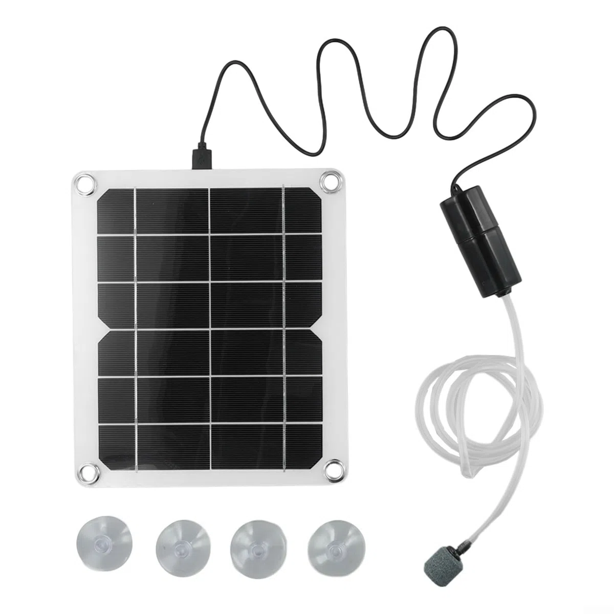 Aeratore solare per stagno, 20 W, monocristallino, pannello solare in silicone, ossigenatore silenzioso, piccolo, per laghetto da pesca all'aperto