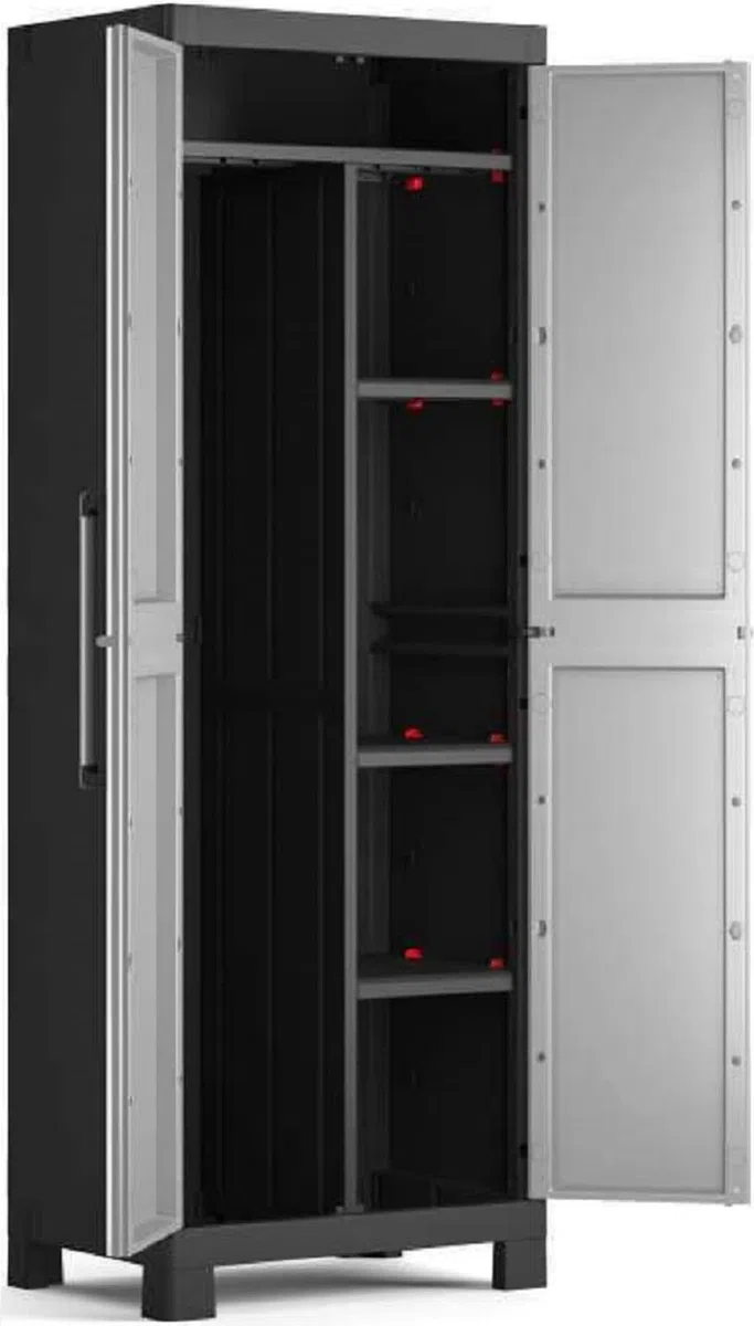 Keter ARMADIO PORTASCOPE DETROIT IN RESINA, 65X45X182 CM, Bianco