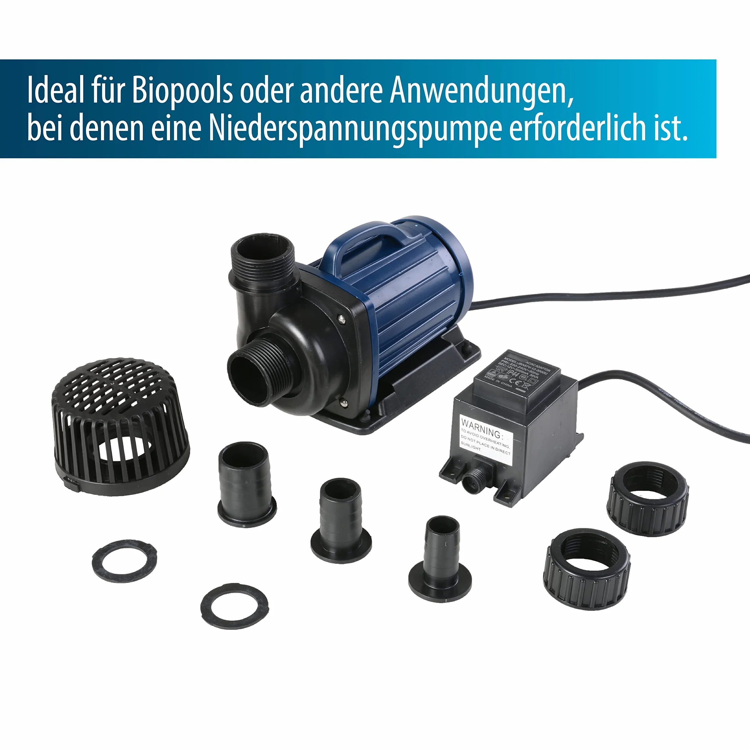 AquaForte – Pompa per filtro/laghetto dm10000 12 Volt. 10 m³/h, altezza: 5 m, 85 Watt