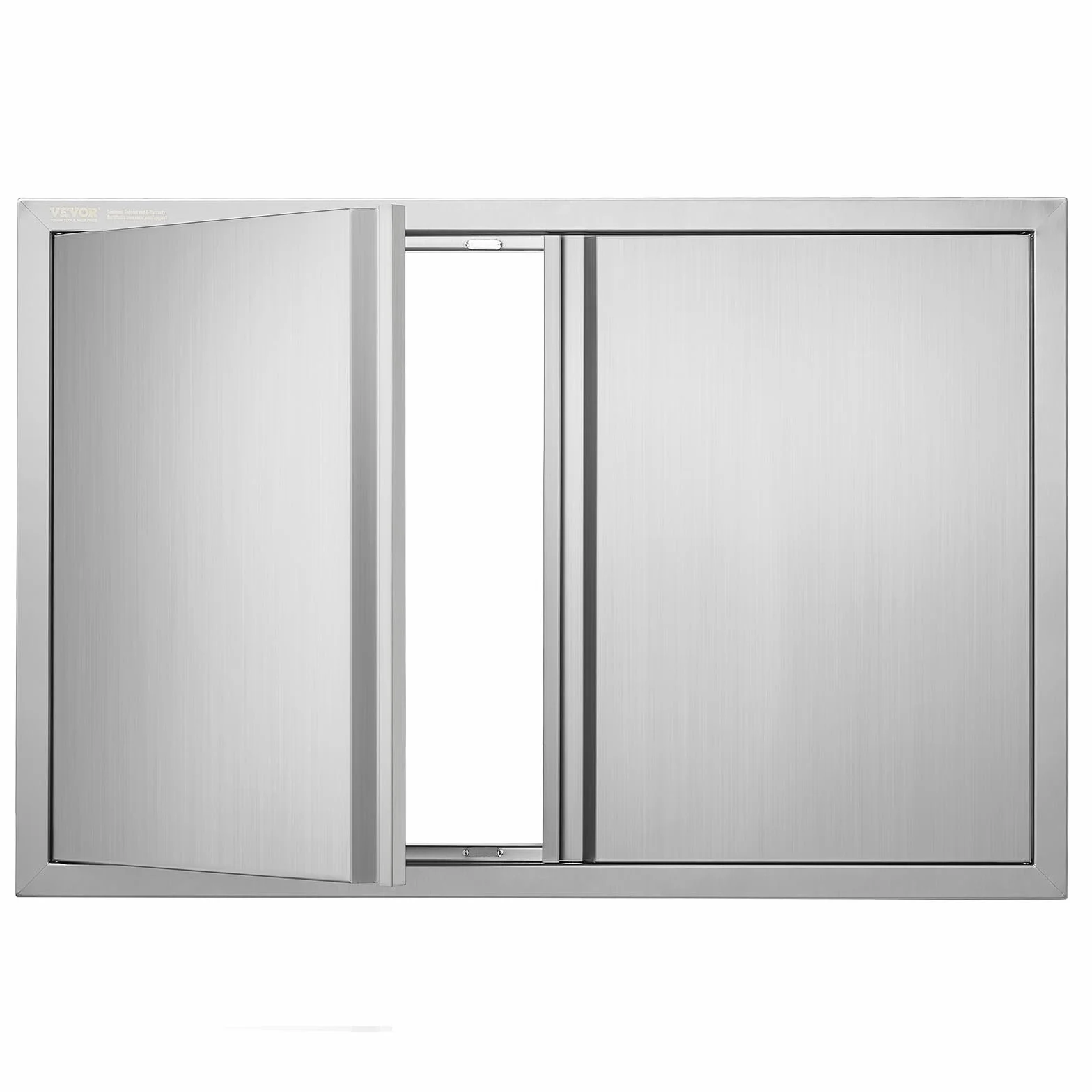 VEVOR Porta di accesso per barbecue, 91 x 61 cm (larghezza x altezza), doppia porta verticale in acciaio inox con maniglie da incasso, per barbecue e stazione di cottura