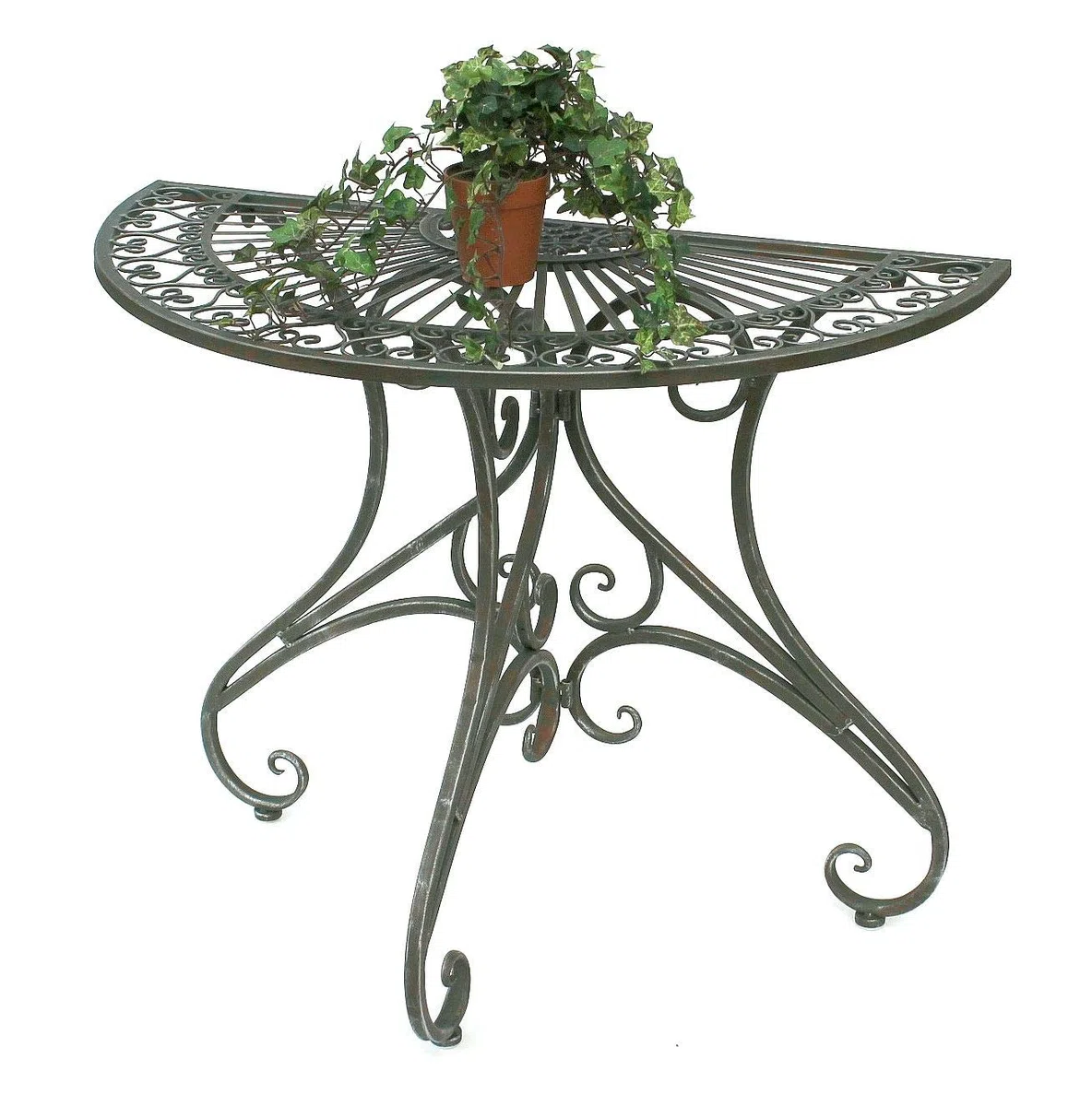 DanDiBo - Tavolino da parete semicircolare, in metallo, 90 cm, 130434