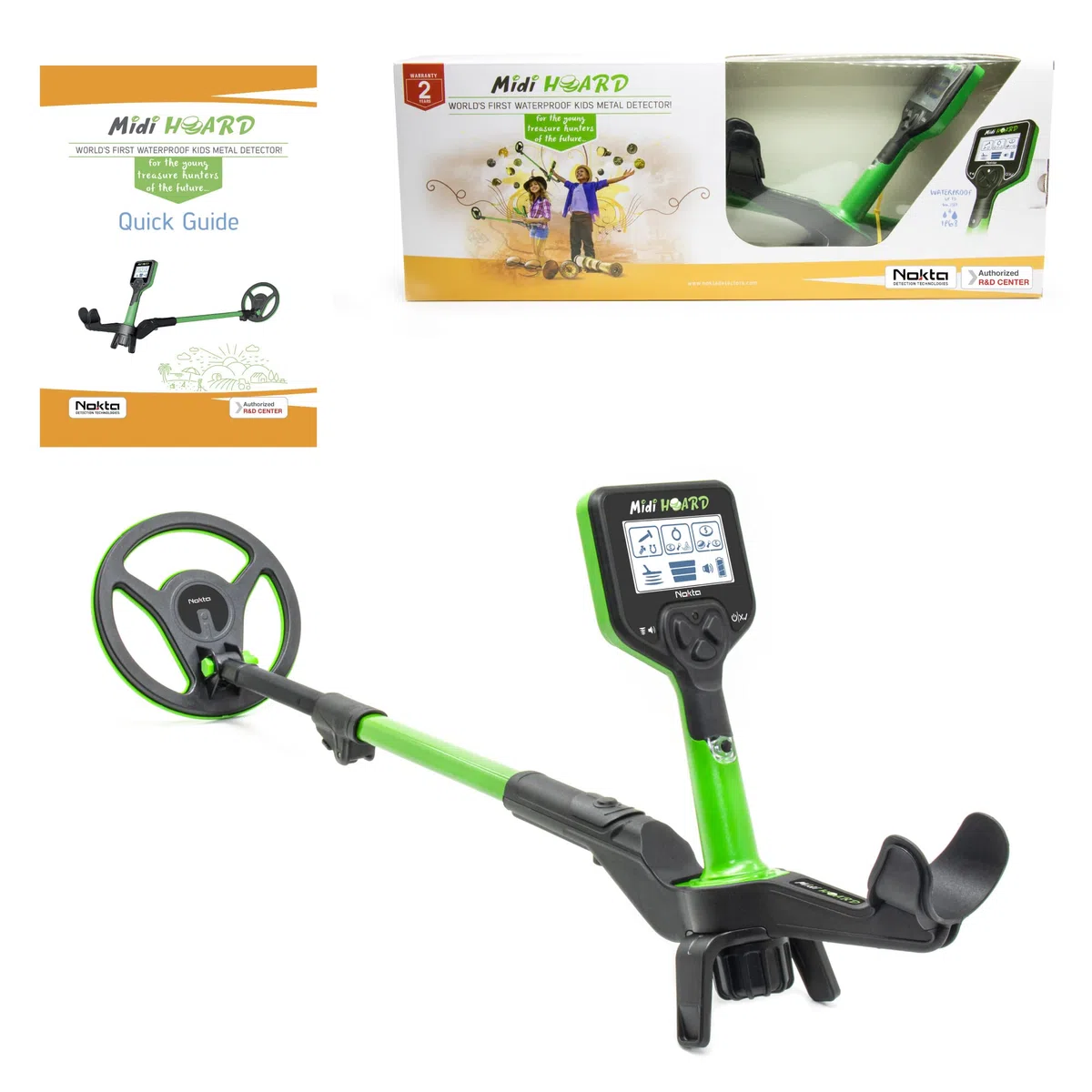 Nokta Metal Detector per bambini - Midi Hoard Kids Metal Detector con display LCD - Impermeabile - Pulsante Pinpoint - Leggero e facile da usare, ideale per età 8-12+