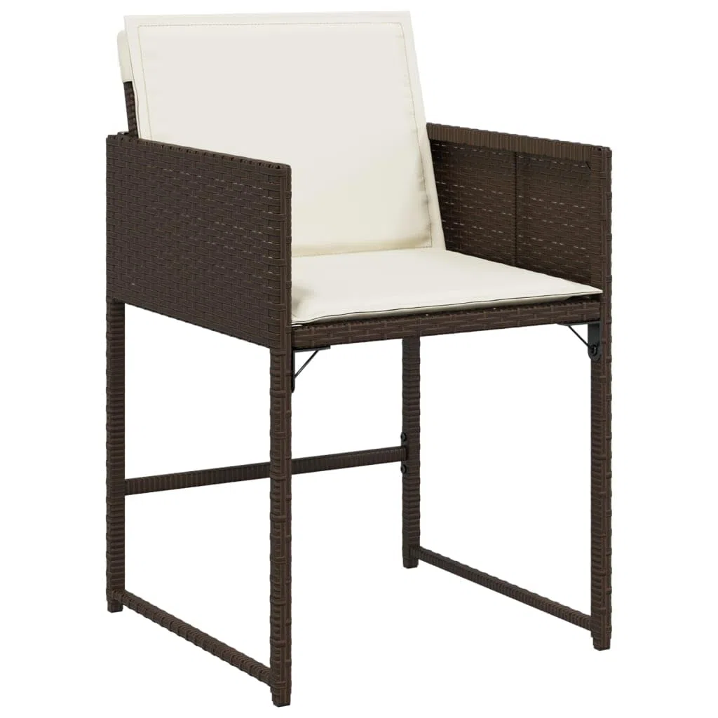 IKAYAA Set Tavolo da Giardino con Sedie da 7 Pezzi Set Pranzo Giardino Set Mobili da Giardino 7 Pezzi in Polyrattan Salotto da Esterno con Tavolo-Marrone-11 pz