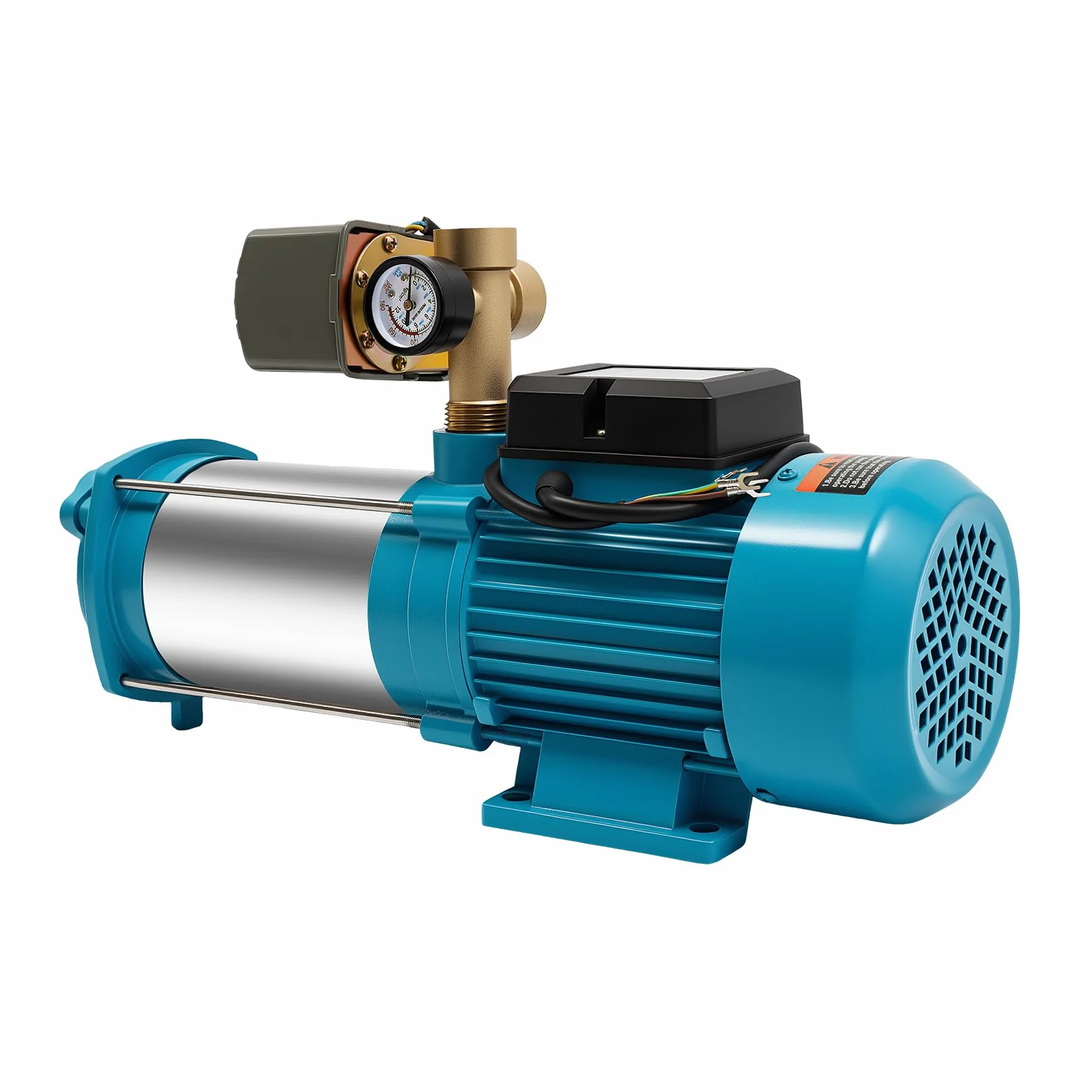 Pompa centrifuga ad alte prestazioni per impianto idrico domestico, 1300 W, 4000 l/h, 9,8 bar, pompa centrifuga da giardino con pressostato per uso agricolo, irrigazione di stagni, giardino, fattorie