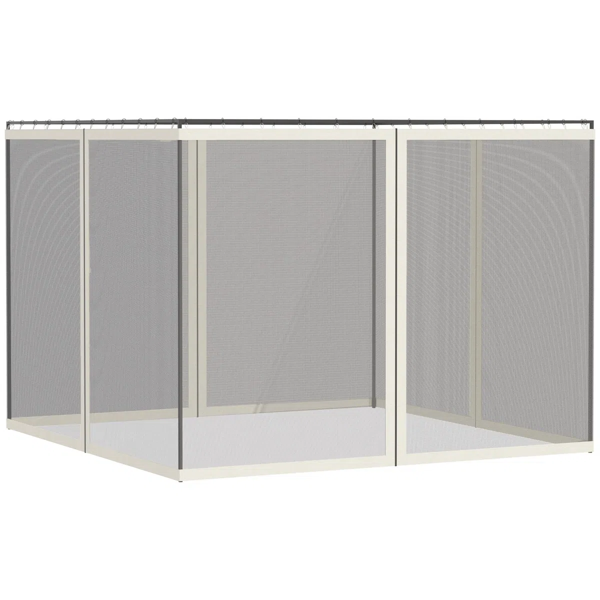 Outsunny Zanzariere per gazebo barnum 3 x 4 m - set di 4 zanzariere con cerniera + ganci di fissaggio - poliestere nylon