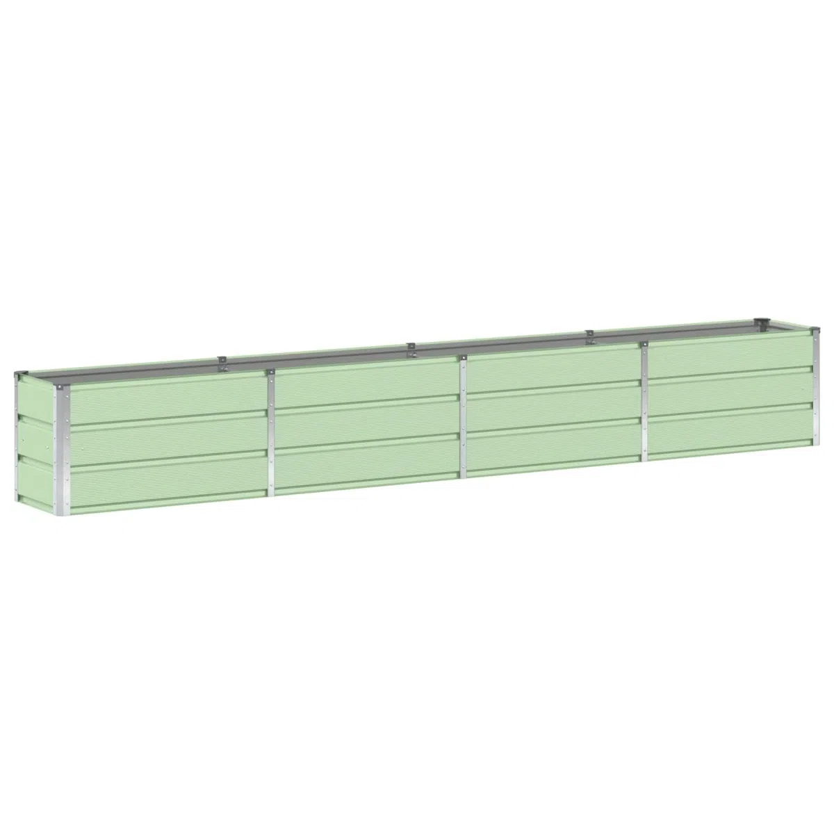 ACAGALA Aiuola rialzata in metallo, 320 x 45 cm, rettangolare, da giardino, in acciaio, aiuola per piante, aiuola da giardino, fioriera per verdure, frutta, erbe e fiori, verde