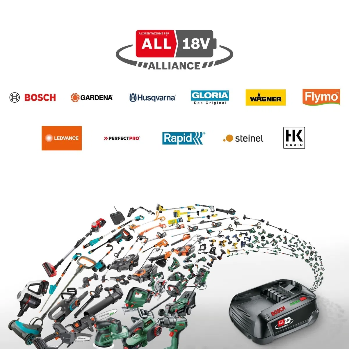 Bosch Robot rasaerba a batteria VISIMOW18V-100 (per prati fino a 100 m², larghezza di taglio: 16 cm, altezza di taglio: 20-60 mm, con lame di ricambio, inclusi batteria e caricabatteria)