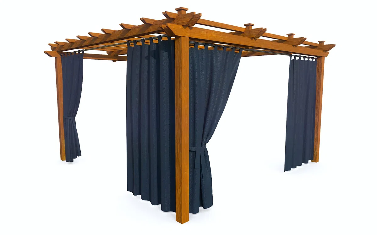 Tenda da Giardino, Impermeabile, per Patio, Balcone, Pergola e Gazebo, Passanti con Chiusura a Strappo, Protezione da Sole, Pioggia e Vento, Blu Marino, 200 x 155 cm, 4 Pezzi