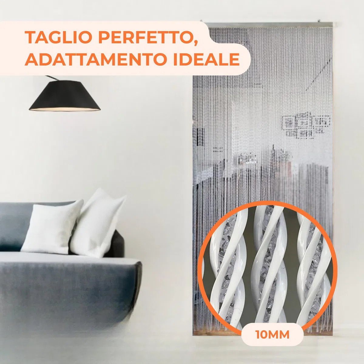 Trente Tenda zanzariera - varie dimensioni e colori, zanzariera per porta balcone, protezione insetti Luxe, tenda zanzariera bianca 120 x 250 cm