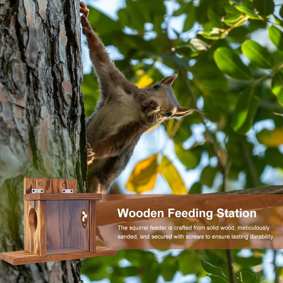 Mangiatoia Per Scoiattoli, Casetta Mangiatoia Per Scoiattoli, Stazione Di Alimentazione, Casetta In Legno Da Appendere, Adatto Per Essere Collocato In Giardini Esterni, Cortili, Corridoi E Balconi