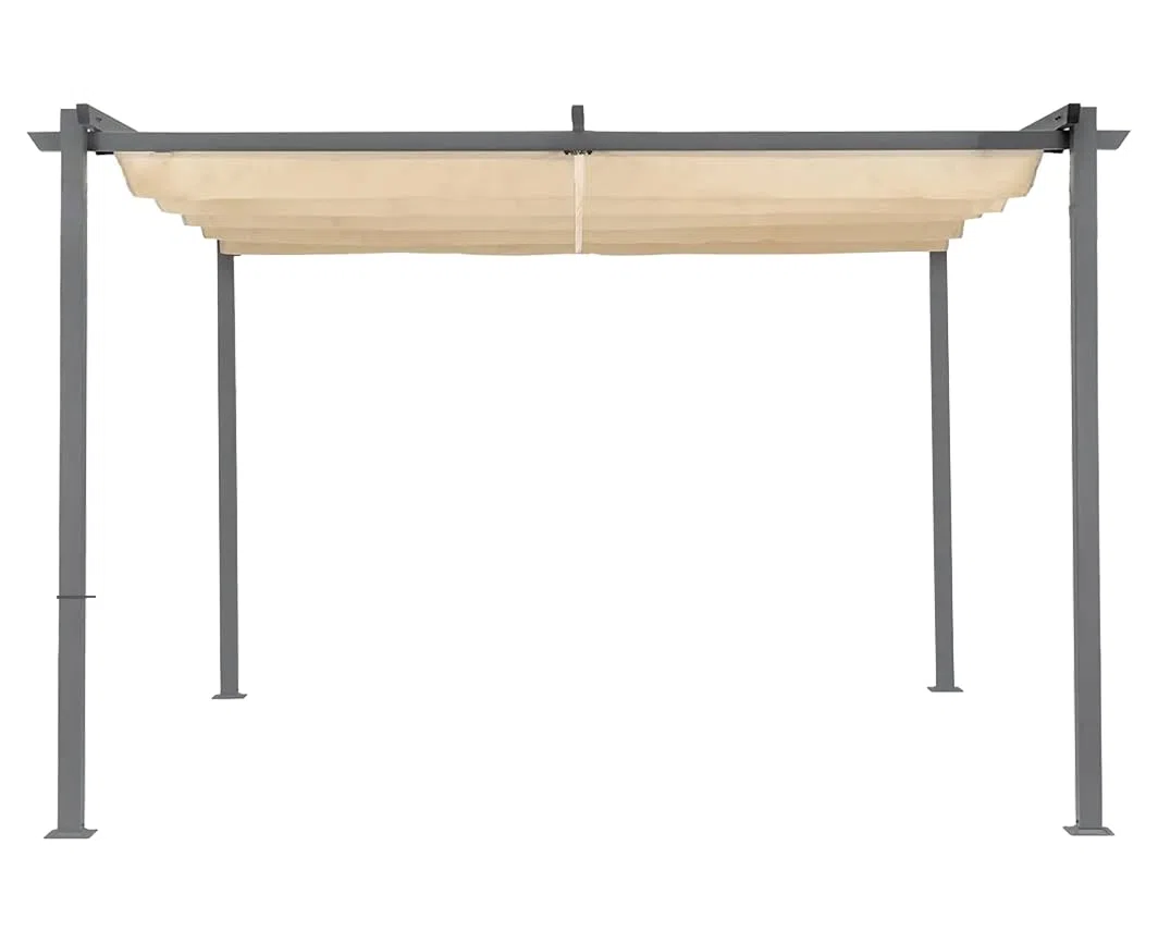 Gazebo Pergola in Acciaio e Alluminio con Tetto Retrattile Impermeabile (3X4 MT)