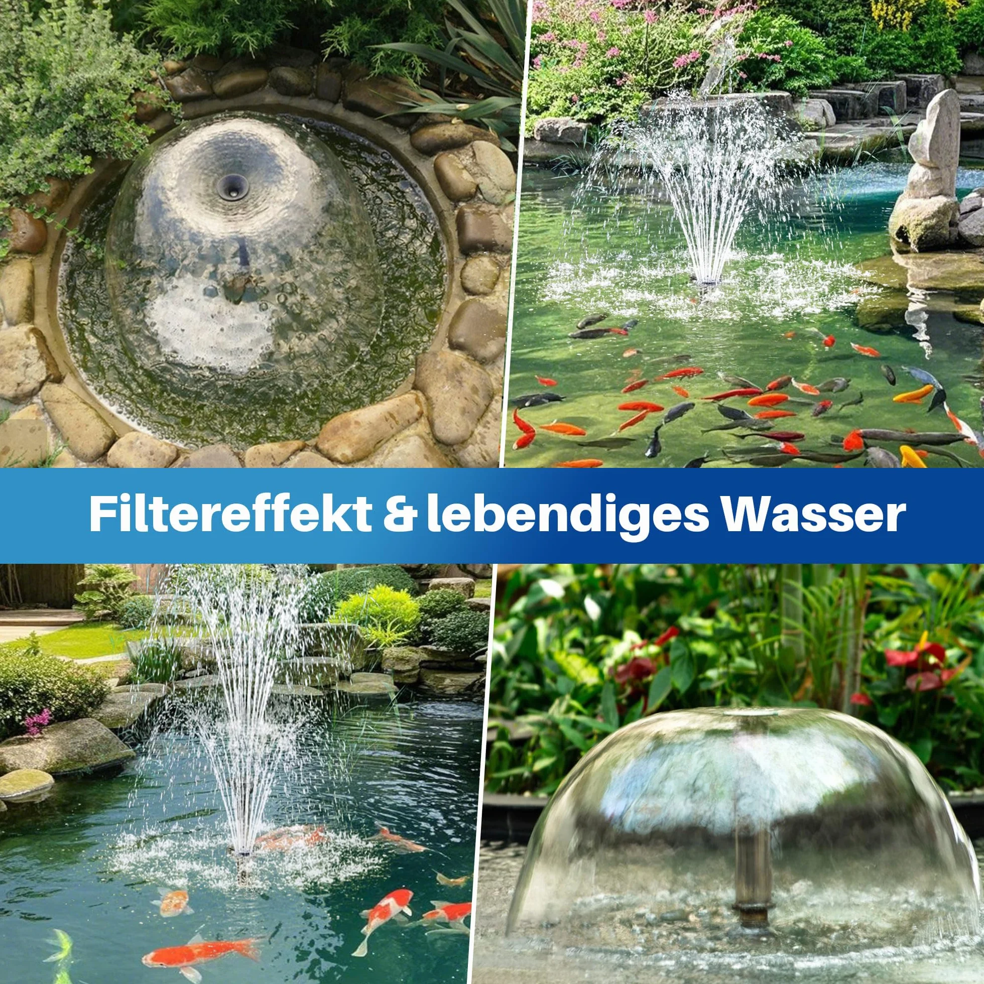 Biling Filtro per laghetto da 40 W con chiarificatore UV, 2500 l/h, set completo con pompa, pompa per laghetto con filtro per la pulizia dell'acqua fino a 4000 l, laghetto da giardino, piscina