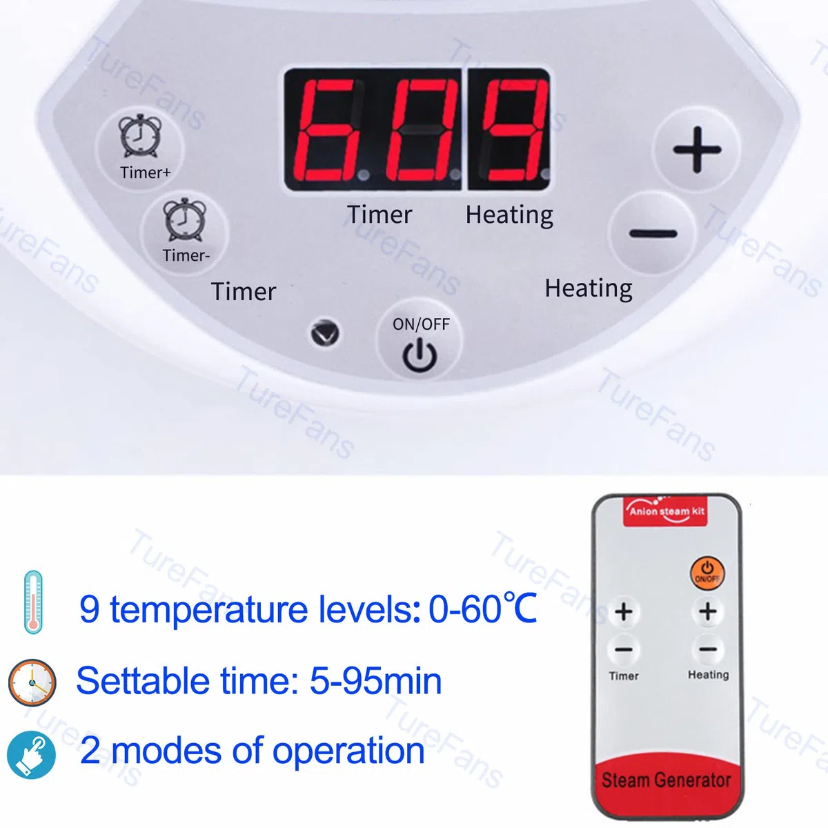 sauna portatile, sauna a vapore domestica, 1000 W, regolabile (livello di temperatura e tempo), la temperatura più alta è di circa 60 ℃, con un telecomando (vapore,nero)
