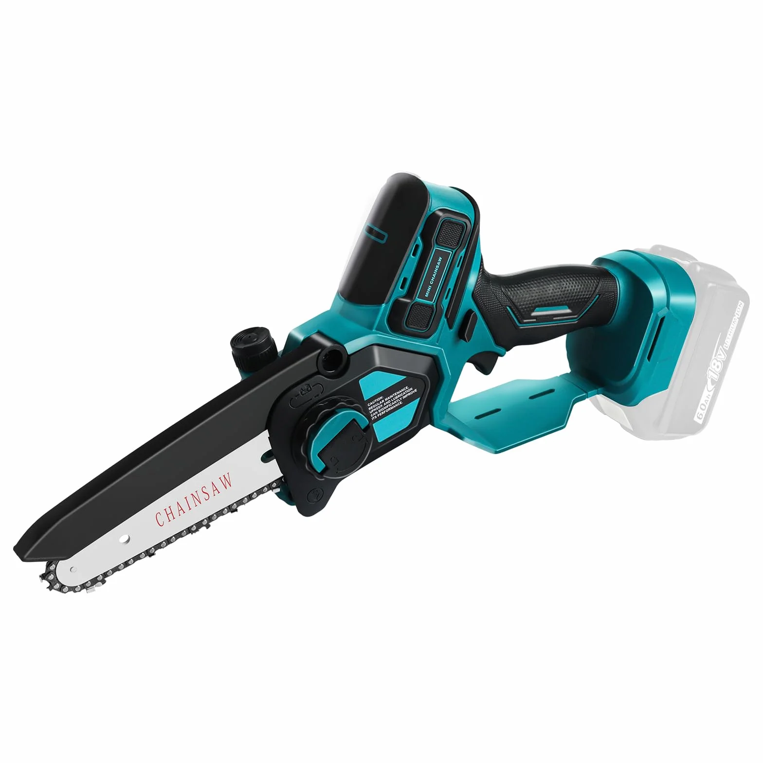 Mini motosega 15 cm compatibile con batteria Makita 18V, motosega da potatura brushless con lubrificazione automatica per taglio del legno e giardinaggio (senza batteria e olio catena)