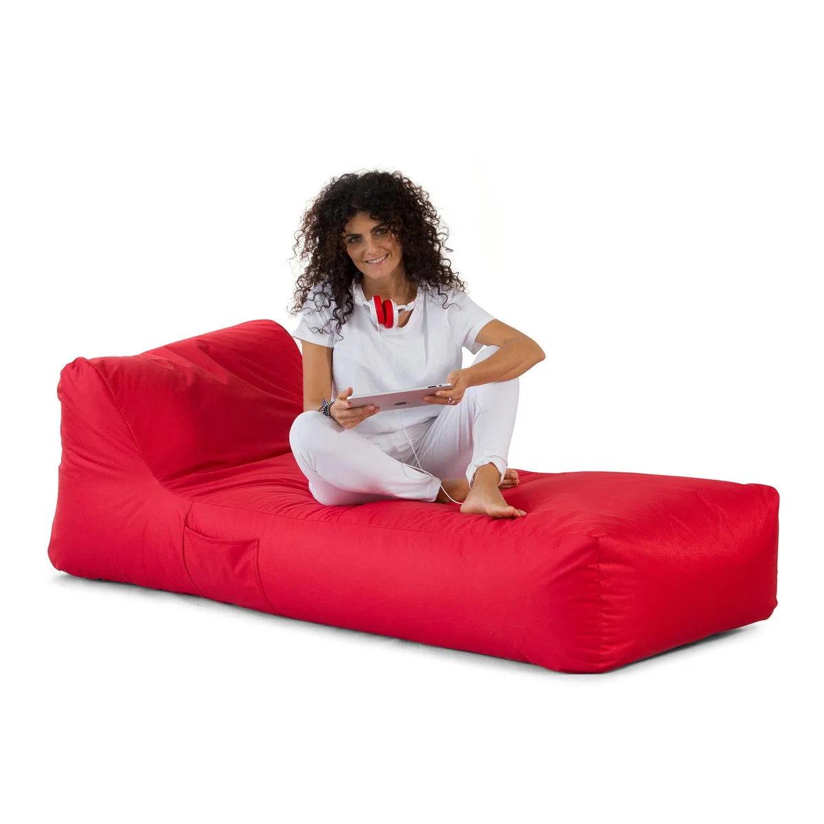 Avalon - Pouf Chaise Longue da Esterno Gaia L Samba Sfoderabile, Pouf Letto Comodo e Impermeabile, Grande e Perfetto da Giardino, Arredo Piscina, Design Moderno, Made in Italy(80x190cm-Grigio)