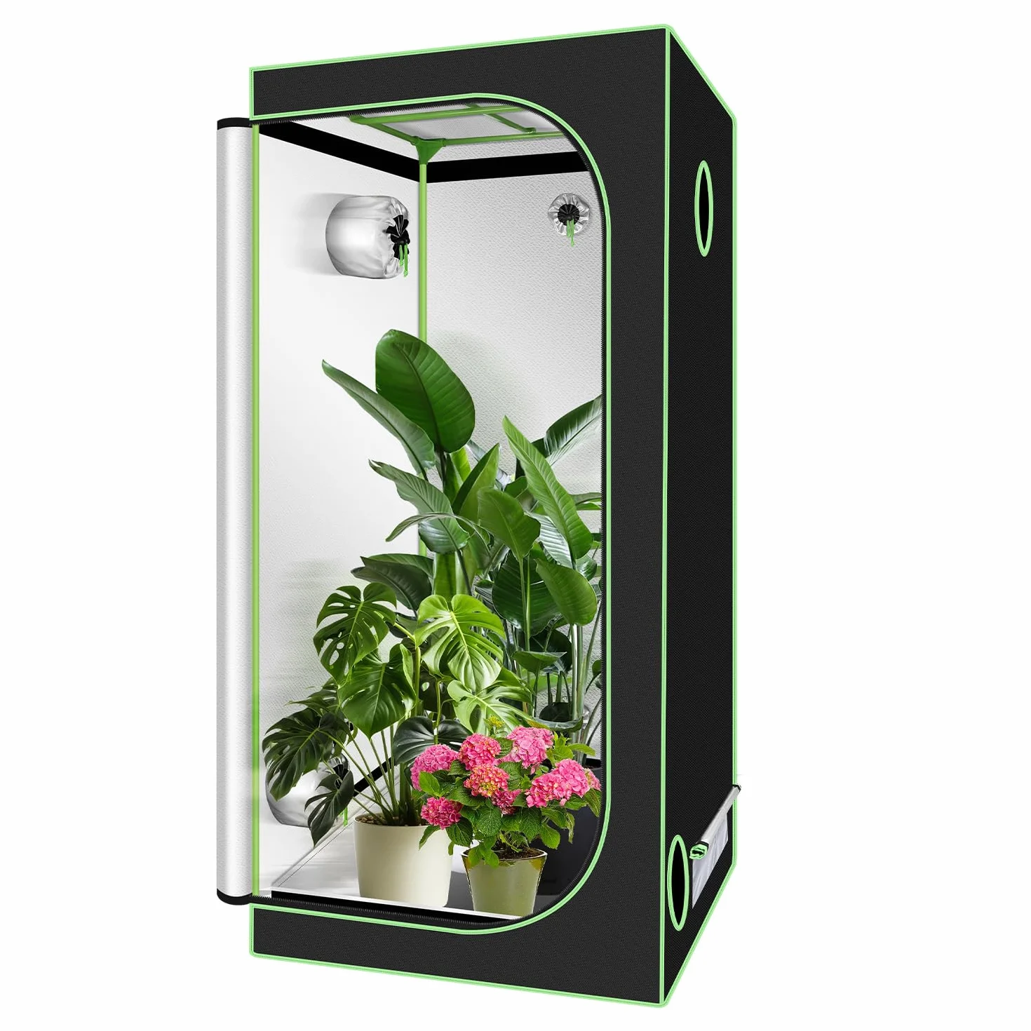 Sonnewelt Tenda da Growbox 600D Oxford Growbox, 100 x 100 x 200 cm Grow Tent, resistente alla luce e impermeabile, per coltivazione in ambienti interni