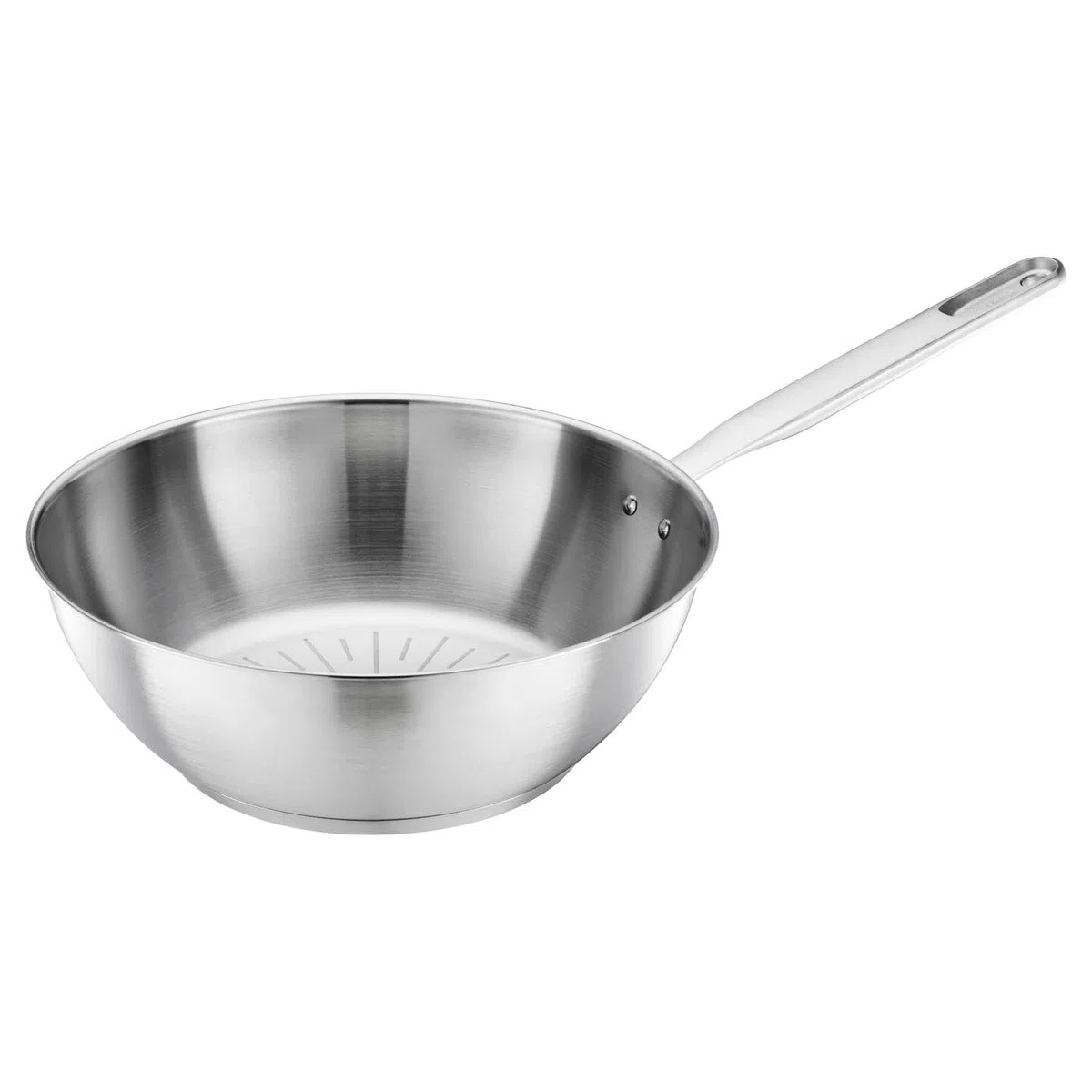 Fiskars Wok, Ø 28 cm / 4,5 L, All Steel, Padella non rivestita, Adatto a tutti i piani cottura, Acciaio inossidabile riciclato, Argento, 1065629