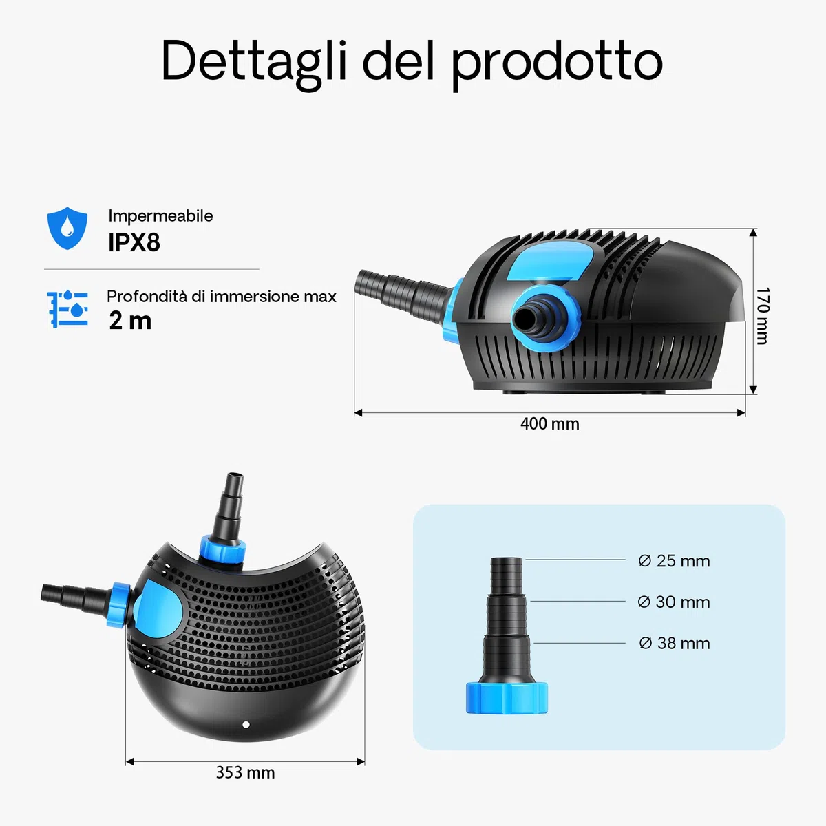 SunSun CTF-1000B SuperECO Pompa per laghetti 10000 l/h 80 W per ruscelli