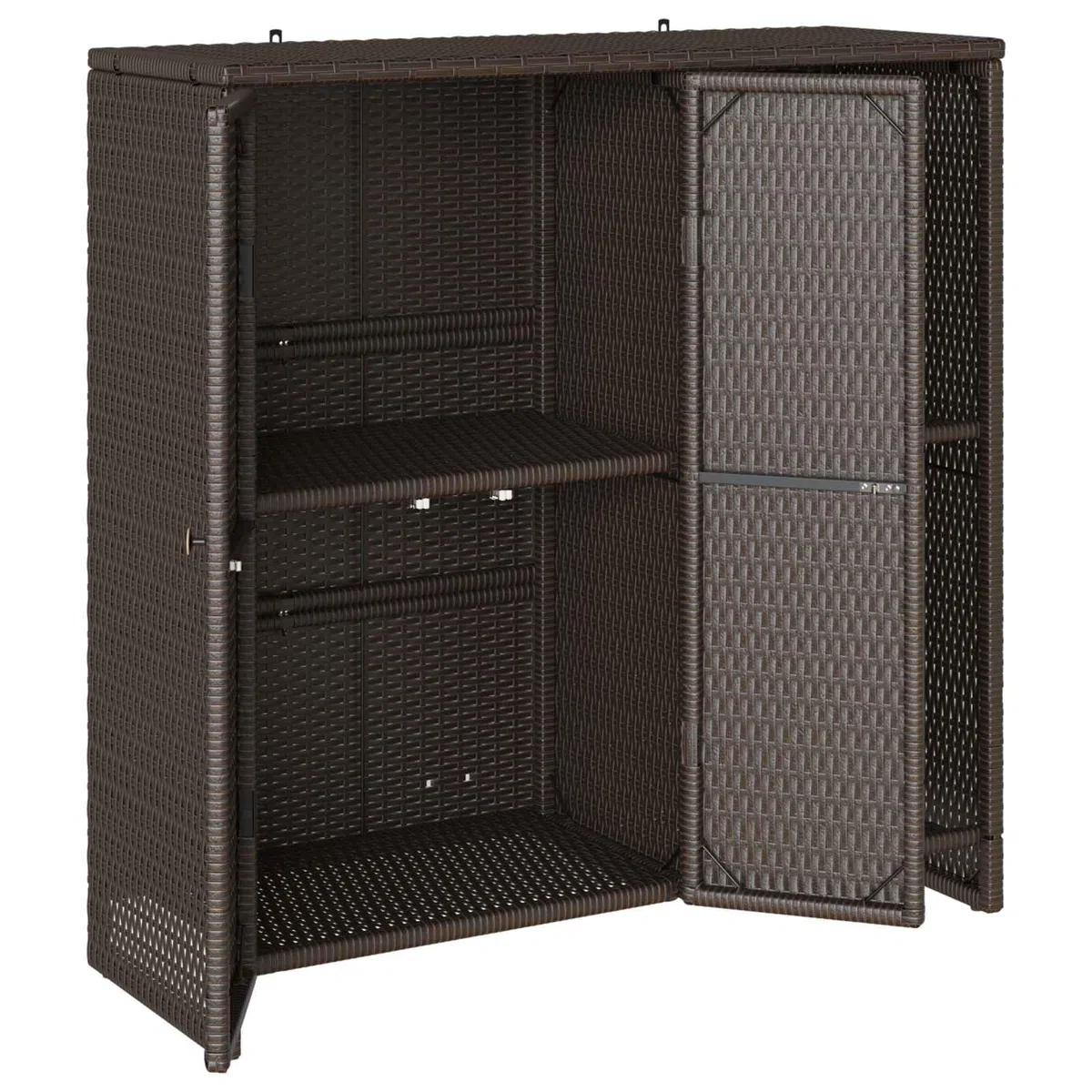 vidaXL Armadio con Lo scaffale Marrone 100 x 36 x 102 cm Rattan, Mobile Elegante per Il Soggiorno, Armadio in Rattan Funzionale, Organizer Moderno per Interni