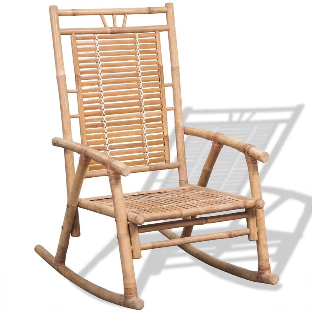 Sedia,Poltrona Da Giardino In Bambù, Divano A Dondolo Per Giardino, Bordo Piscina, Terrazza, Balcone, Soggiorno, Ufficio A Dondolo, In Bamboo