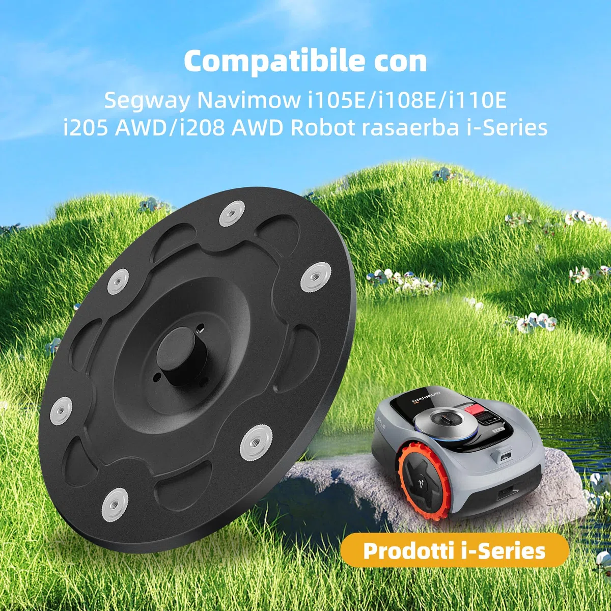 i105E Accessori Disco di Lama + 30 Lame + 30 viti per Segway Navimow i105E, i108E, i110N, i205 AWD, i208 AWD Robot di falciatura pezzi di Ricambio - Disco di Llame di Falciatura Disco Rotante