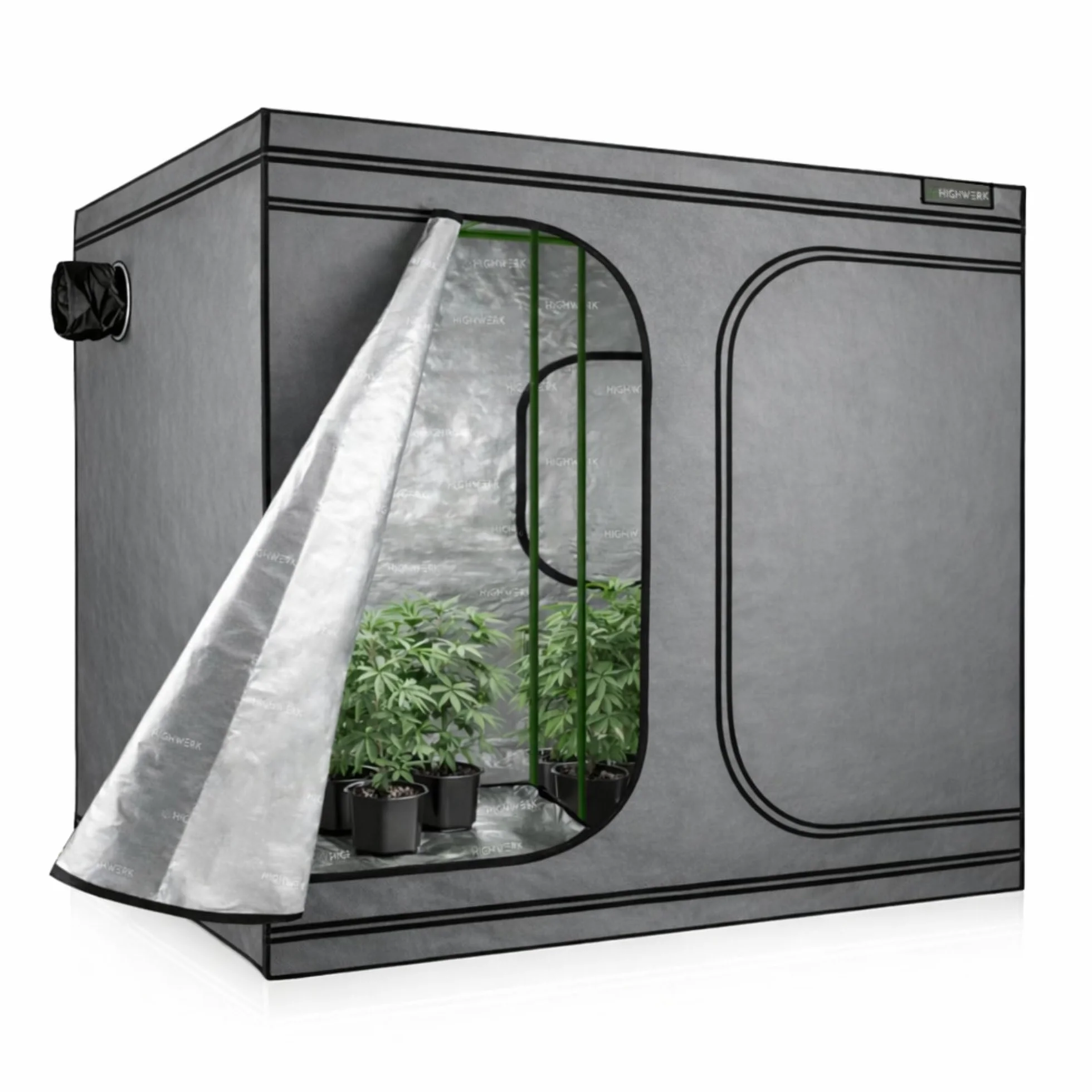 Tenda da coltivazione 240 x 120 x 200 cm | MyHomeGrow Grow Tent, grigio | Tenda da coltivazione indoor per la coltivazione di piante | Growbox, Homegrow, armadio da coltivazione