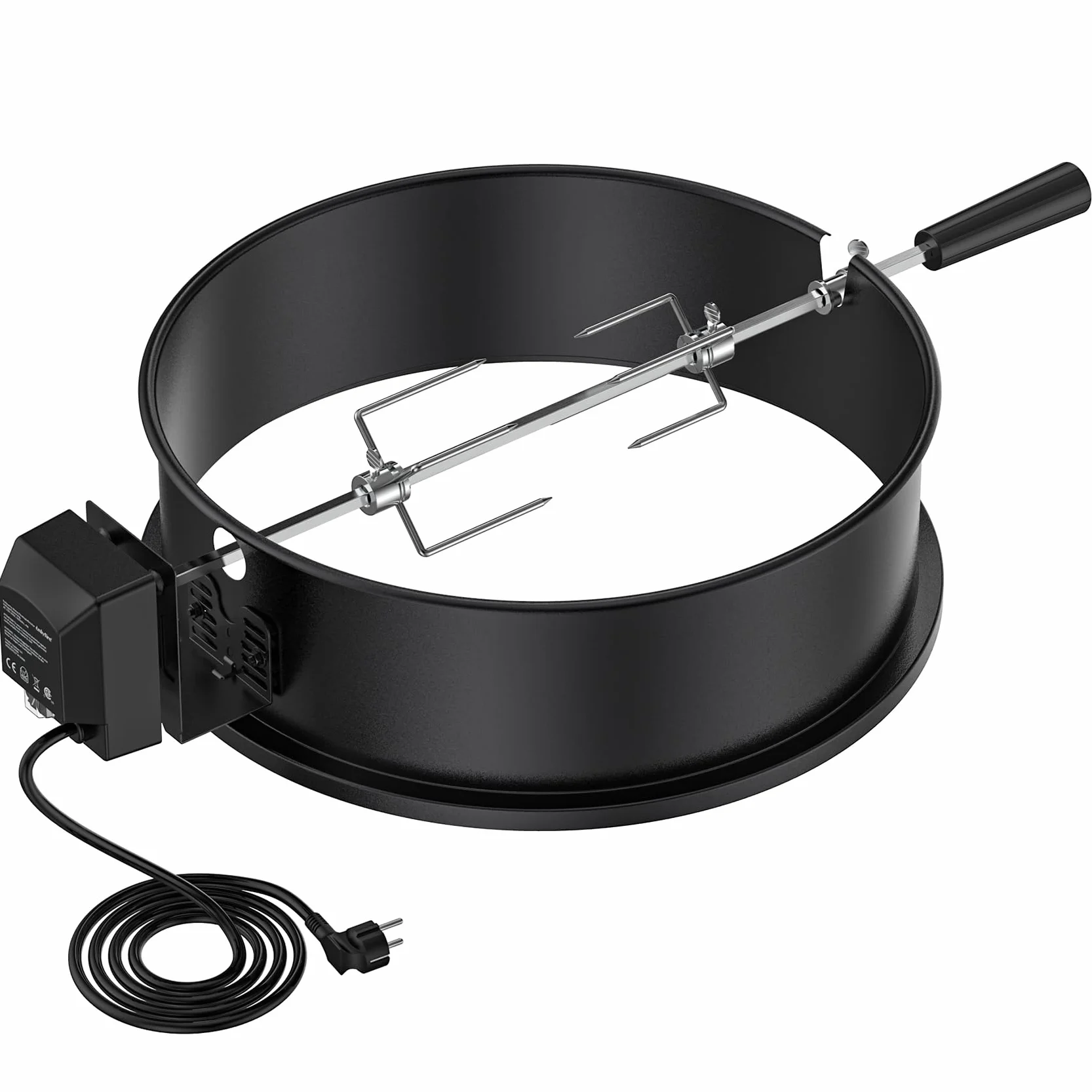 Onlyfire girarrosto per barbecue, Carbone bollitore Grill girarrosto, Arrostire Kit Anello con spiedo, Motore Elettrico Si inserisce Weber 47CM bollitore BBQ e Altre Griglie 47cm Kettle (smaltato)