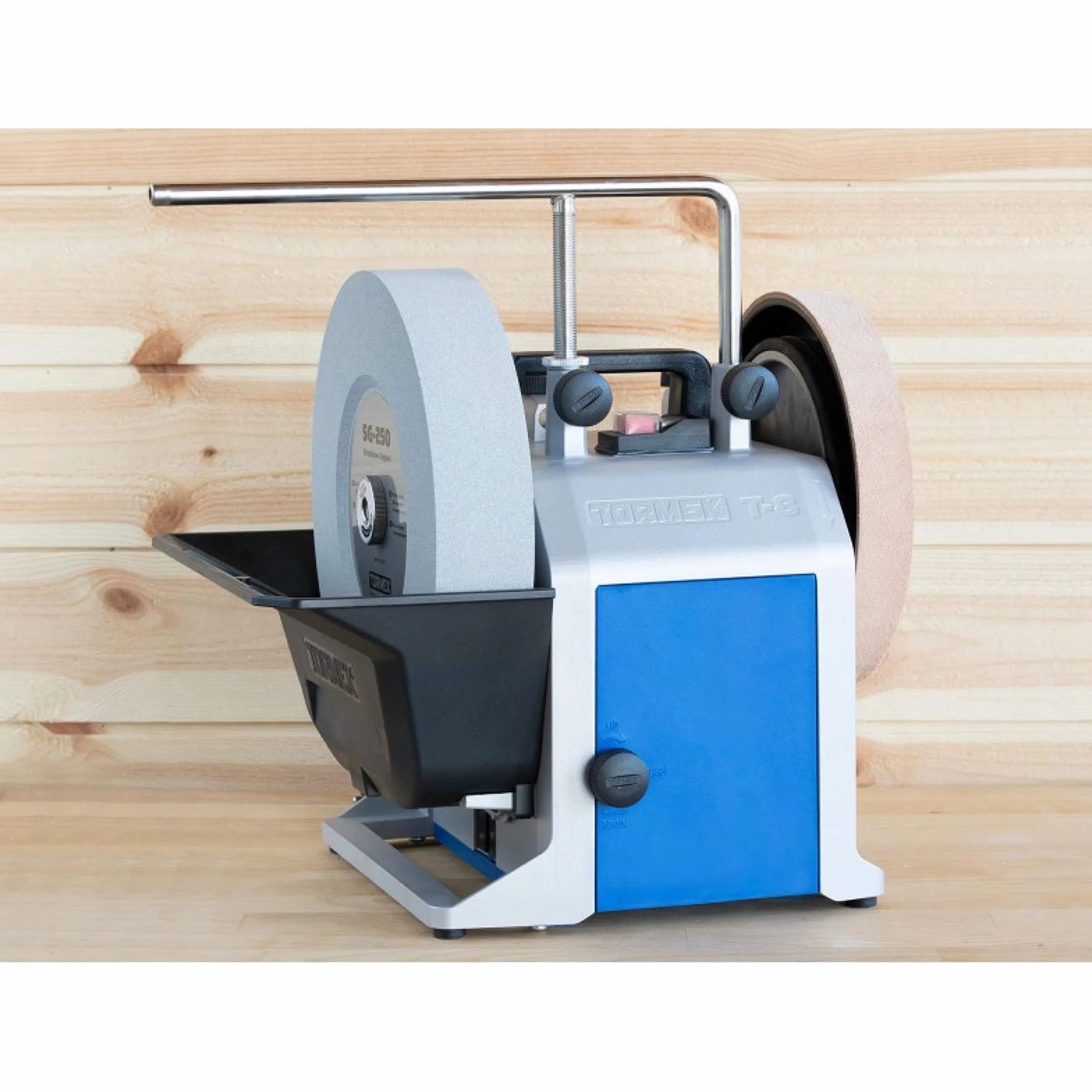 NIL00005 TORMEK T-8 con mola ad acqua, 200 W, Affina tutti i tuoi strumenti taglienti, supporto universale, regolazione, EzyLock, sollevamento a vite, manicotti di precisione