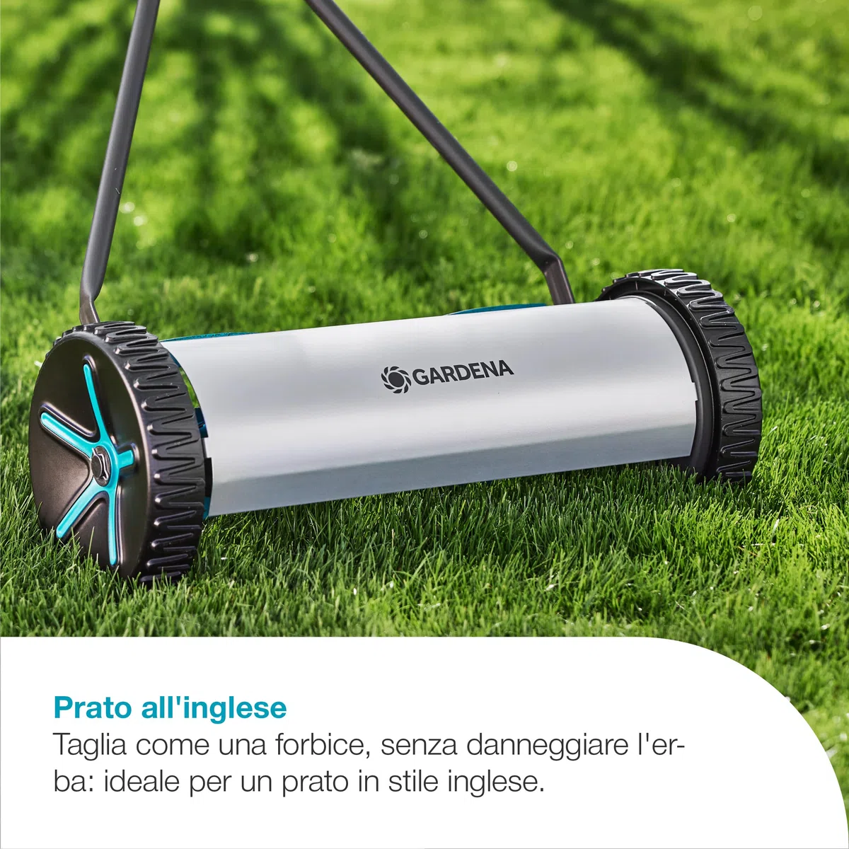 Gardena Rasaprato a Mano Elicoidale Comfort 400 Rasaprato a mano elicoidale: Prato all'Inglese, Larghezza di taglio da 40 cm, Senza fili, Facile da manovrare, Per prati fino a 250 m² (11760-20)