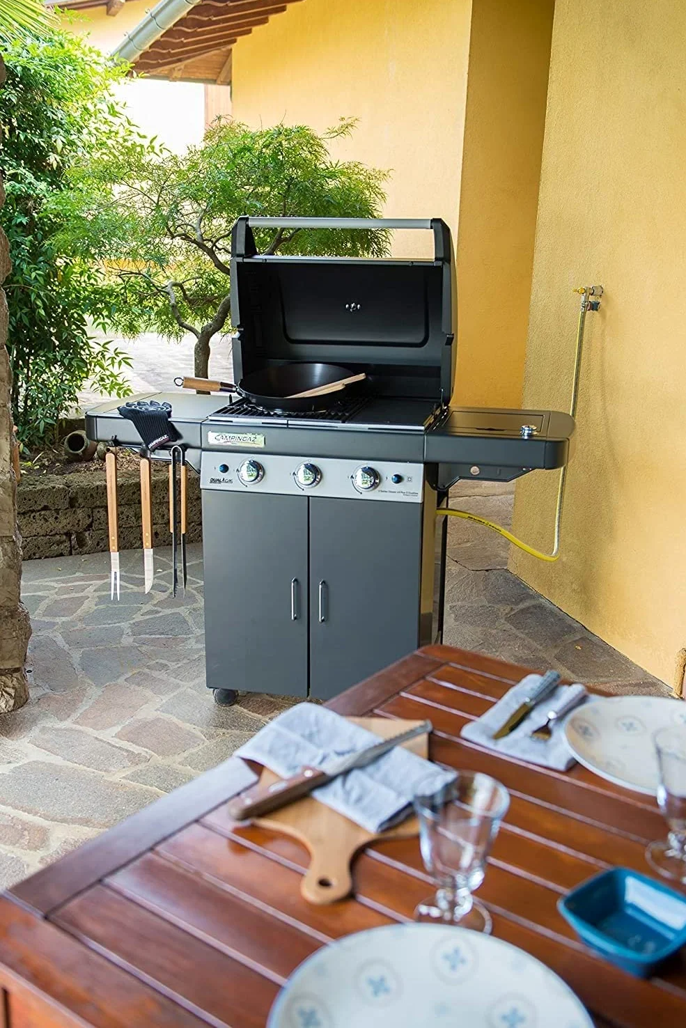 Campingaz 3 Series LS Plus Dual Gas Barbecue Gas, BBQ con 2 Grill, 3 Bruciatori in Acciaio Inox e 1 a Lato