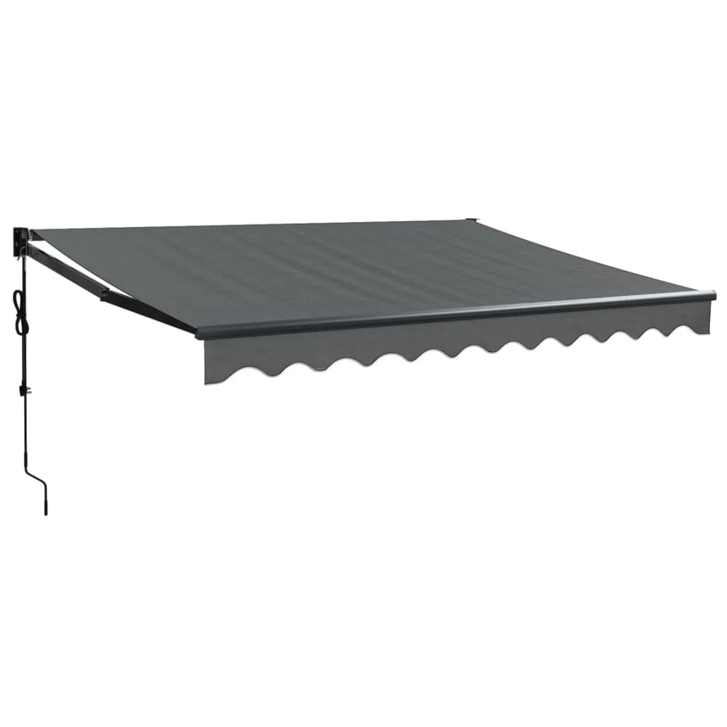 IKAYAA Tenda Retrattile elettrica Tenda da Sole 300x250 Tenda Retrattile Automatica Resistente ai Raggi UV con elecomando manovella-Antracite (Telaio Grigio)-300 x 250 cm