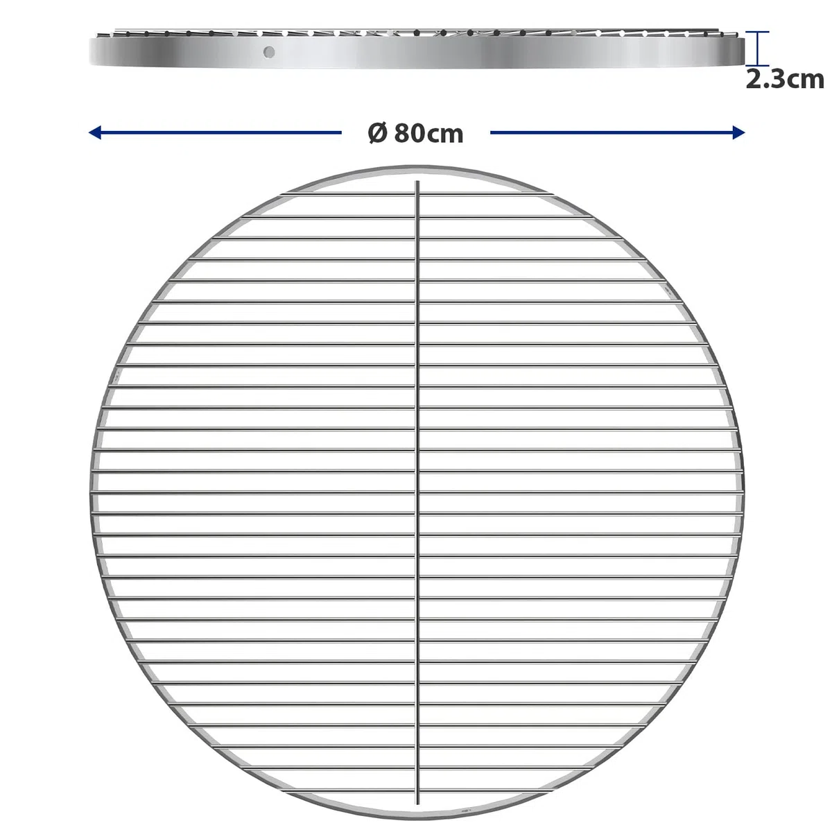 Griglia rotonda in acciaio inox, diametro 80 cm, per barbecue girevole, griglia con 3 fori di sospensione, piastra per barbecue a carbonella, barbecue, piastra a gas, accessori da campeggio